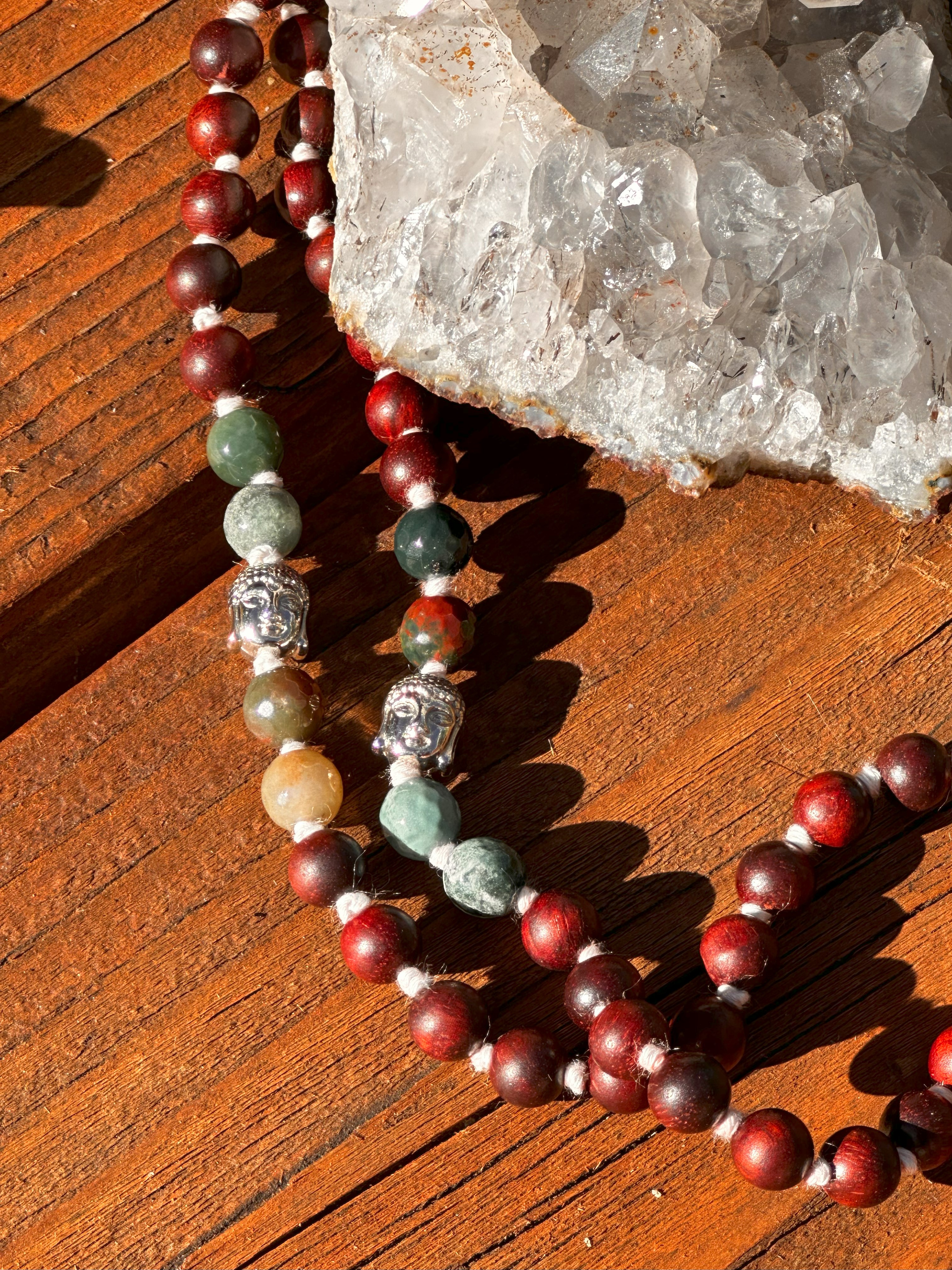 Fancy Jasper & Quartz Mala