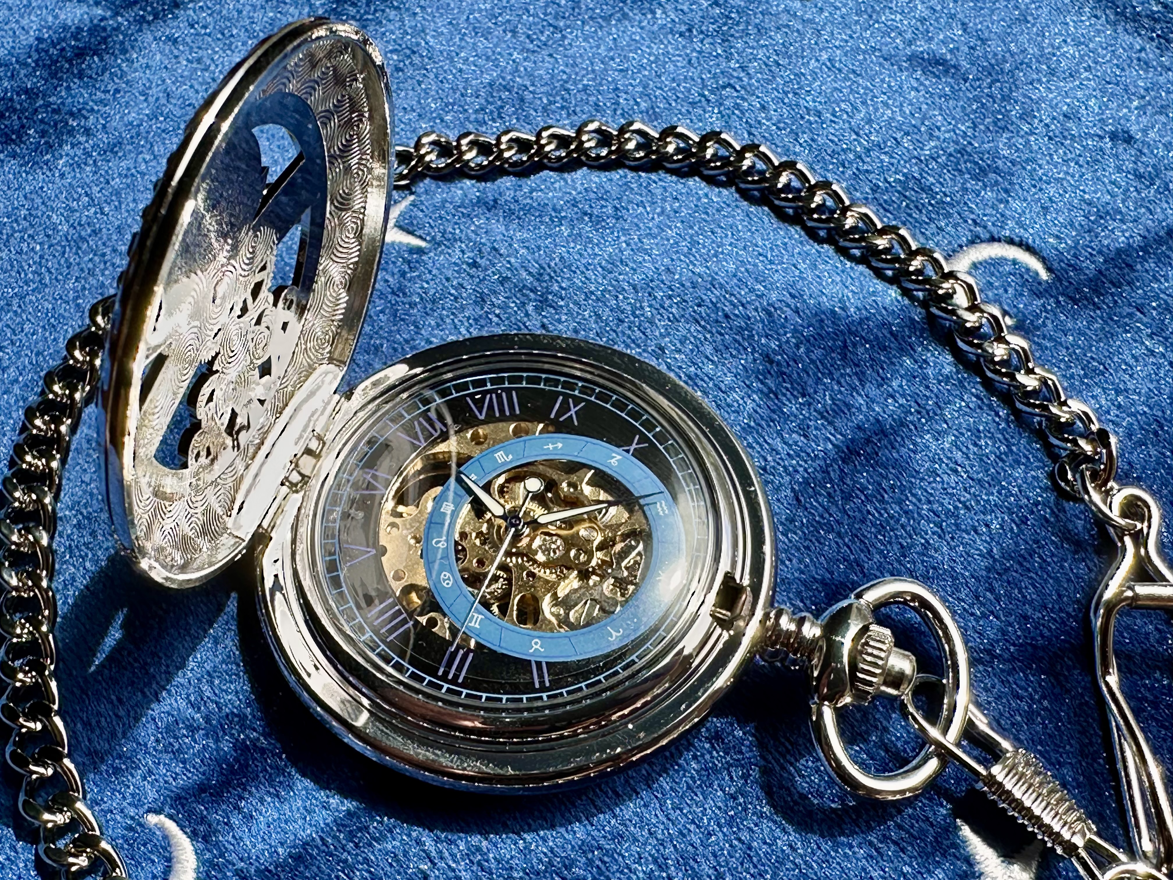 Silver Zodiac Pocket Watch