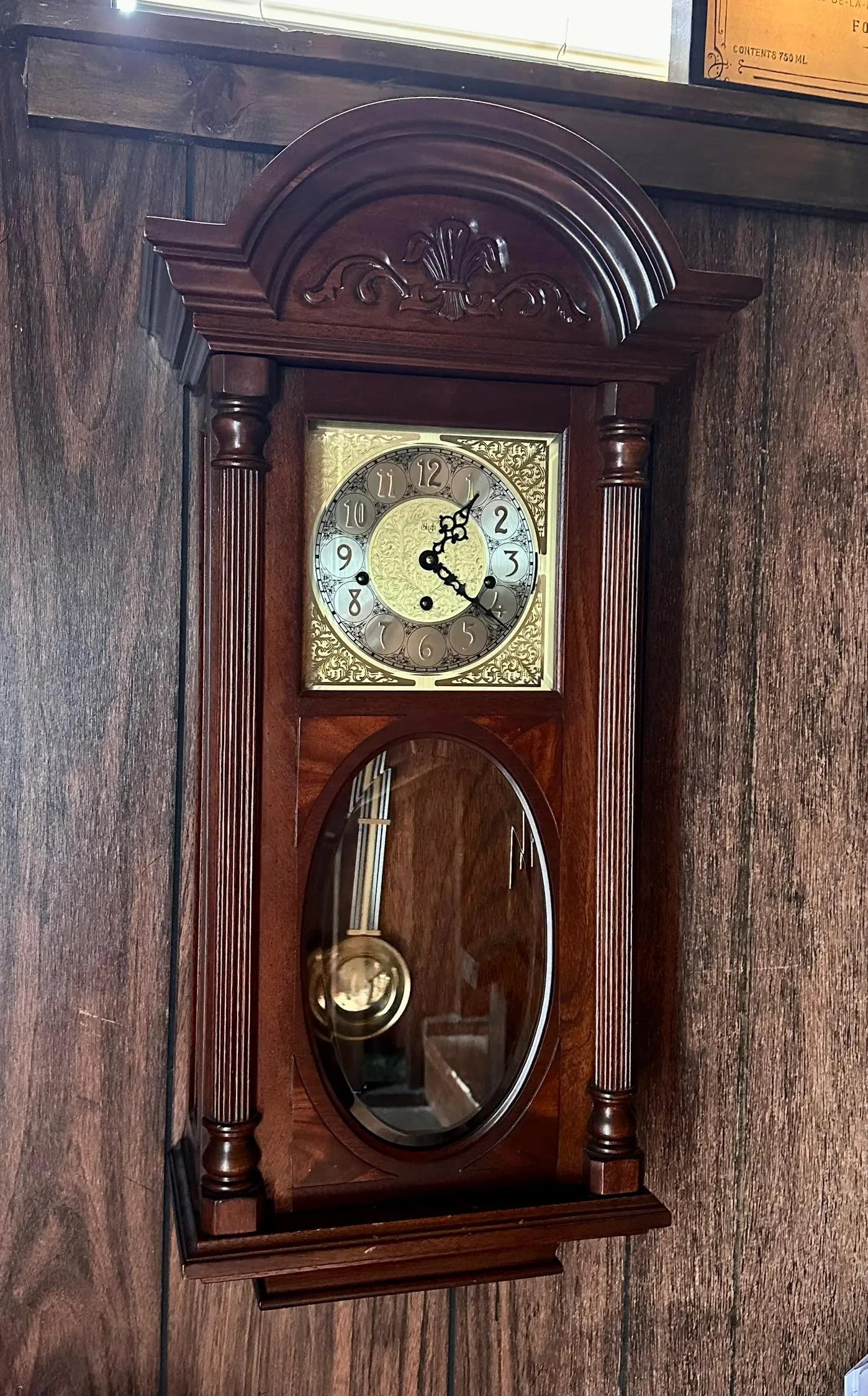 Sligh Triple Chime Hanging Wall Clock 