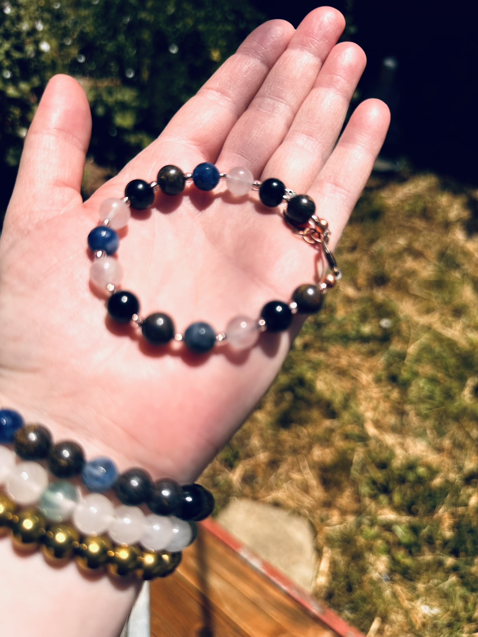 Anger Alchemy Adjustable Bracelet | Rose Quartz, Bronzite, Black Tourmaline & Sodalite