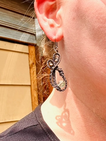 Handwoven Copper & Fluorite Statement Earrings