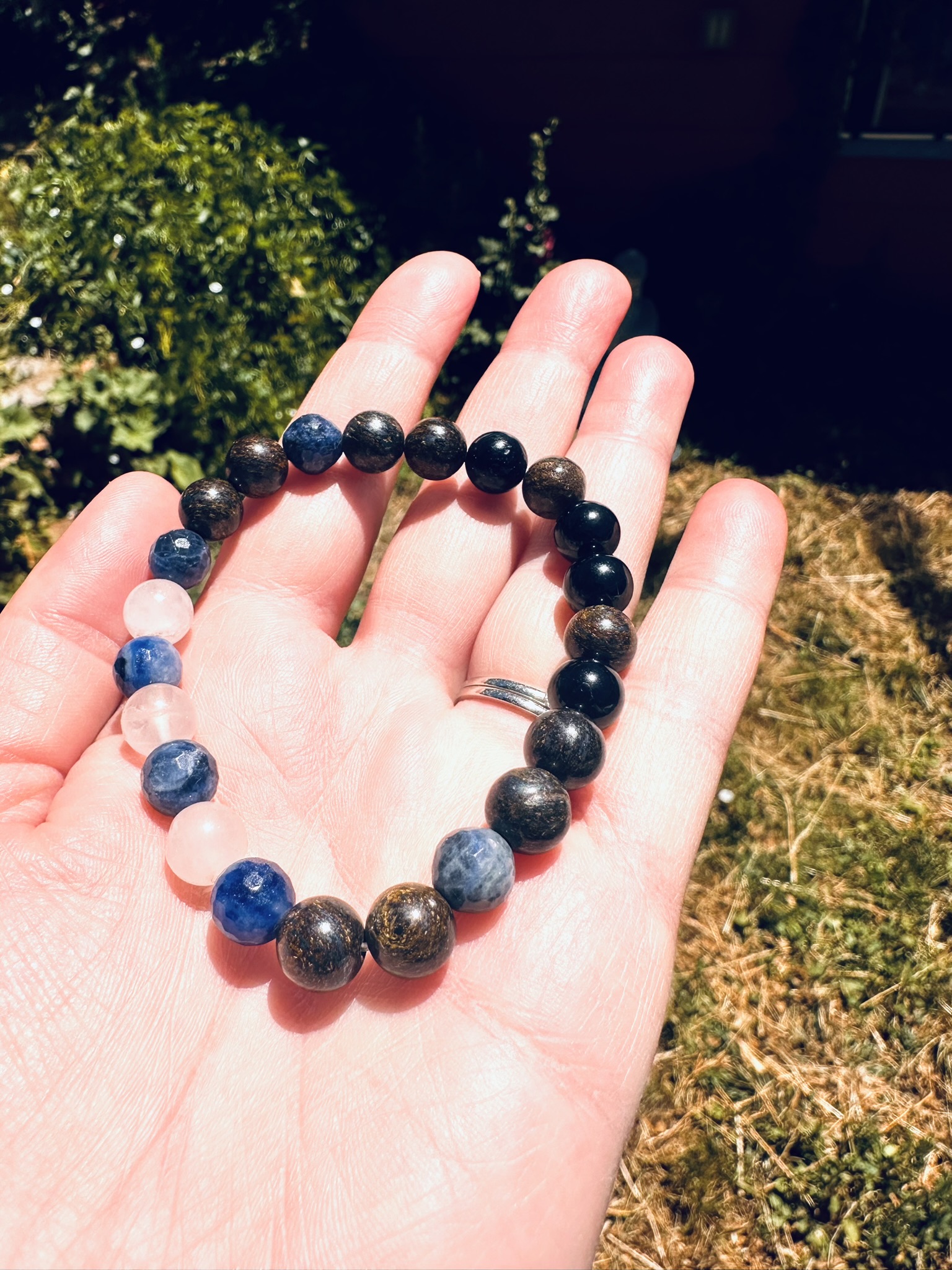 Anger Alchemy Stretch Bracelet | Rose Quartz, Bronzite, Black Tourmaline & Sodalite