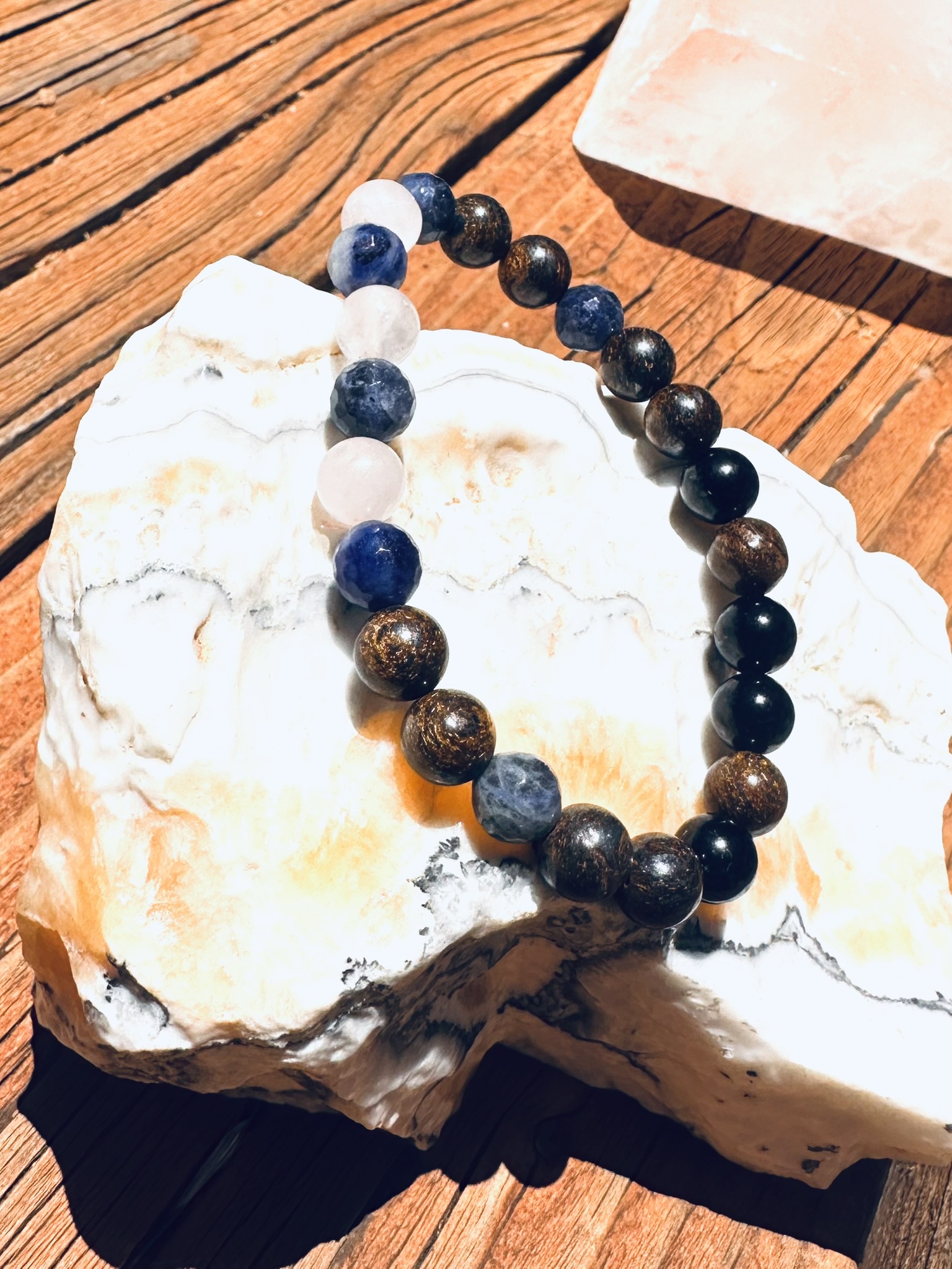 Anger Alchemy Stretch Bracelet | Rose Quartz, Bronzite, Black Tourmaline & Sodalite