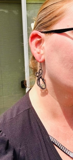 Handwoven Copper & Fluorite Statement Earrings
