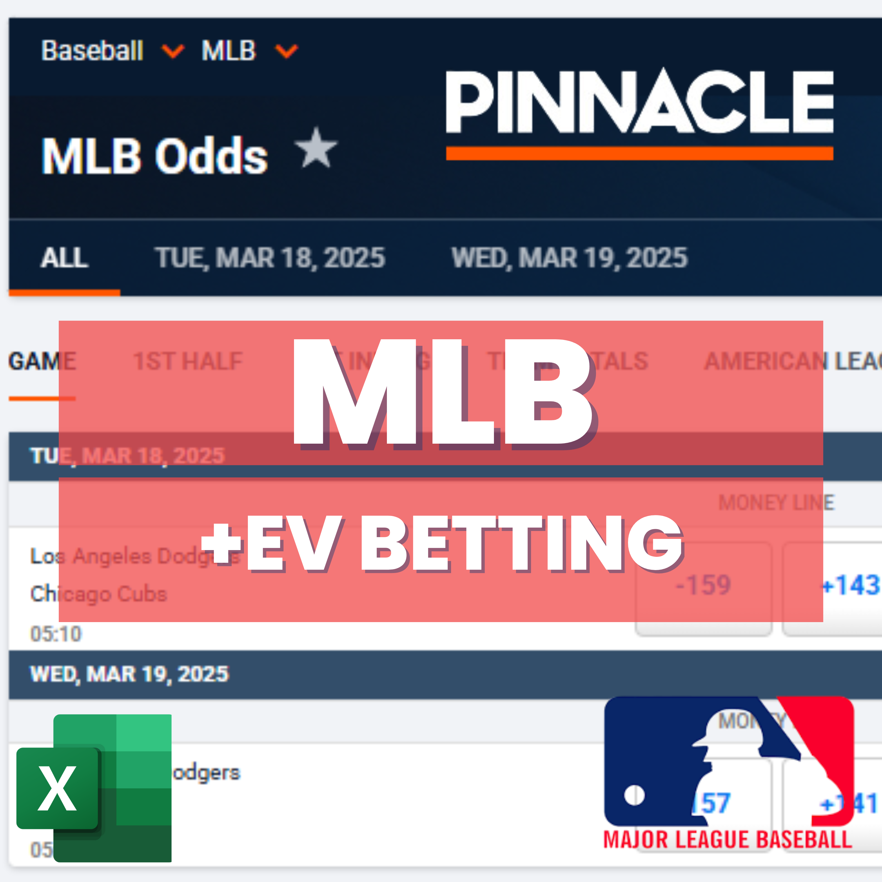 MLB Baseball - Top Down - Expected Value Betting Model | Excel