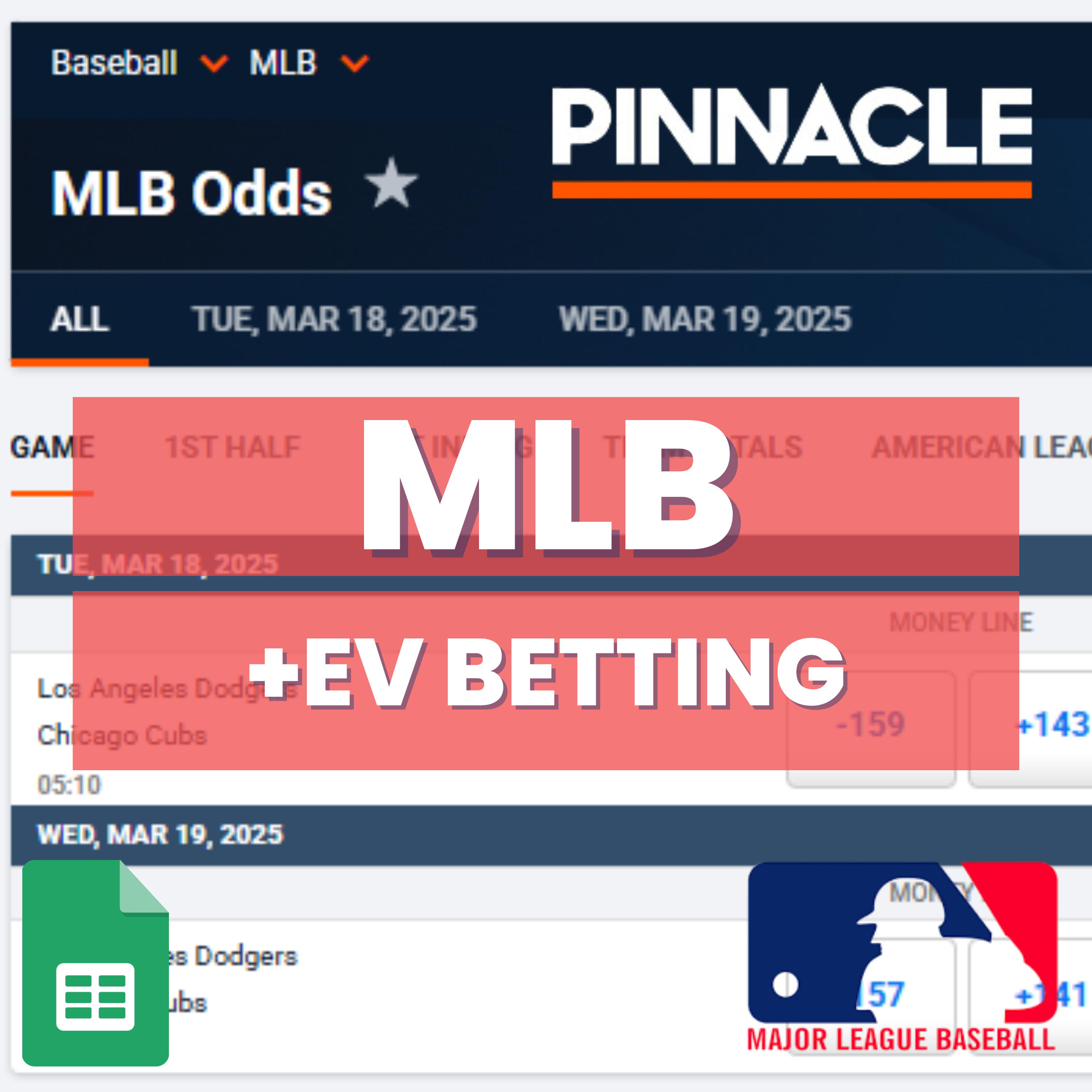 MLB Baseball - Top Down - Expected Value Betting Model | Sheets
