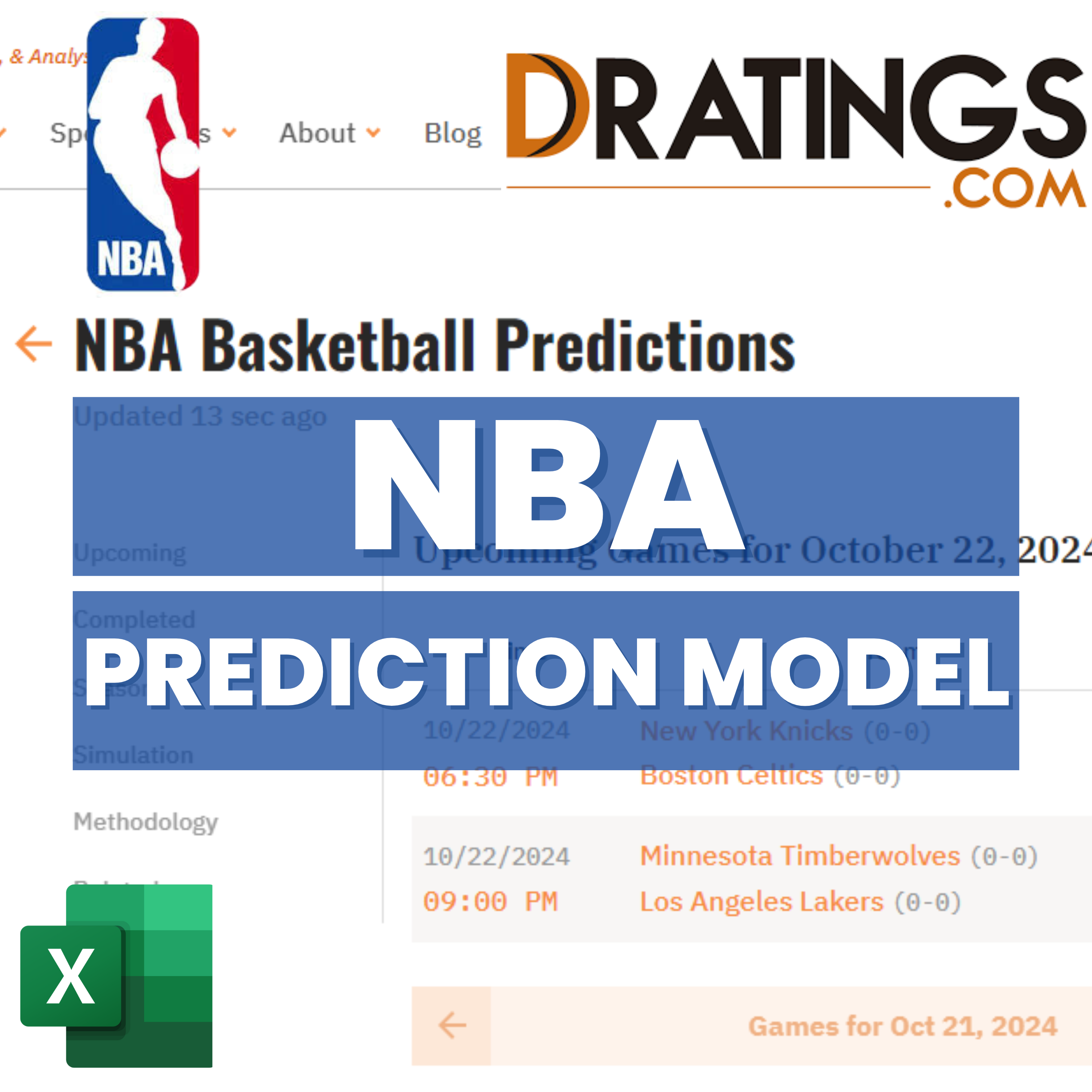NBA Basketball - DRatings +EV Betting Model | Excel