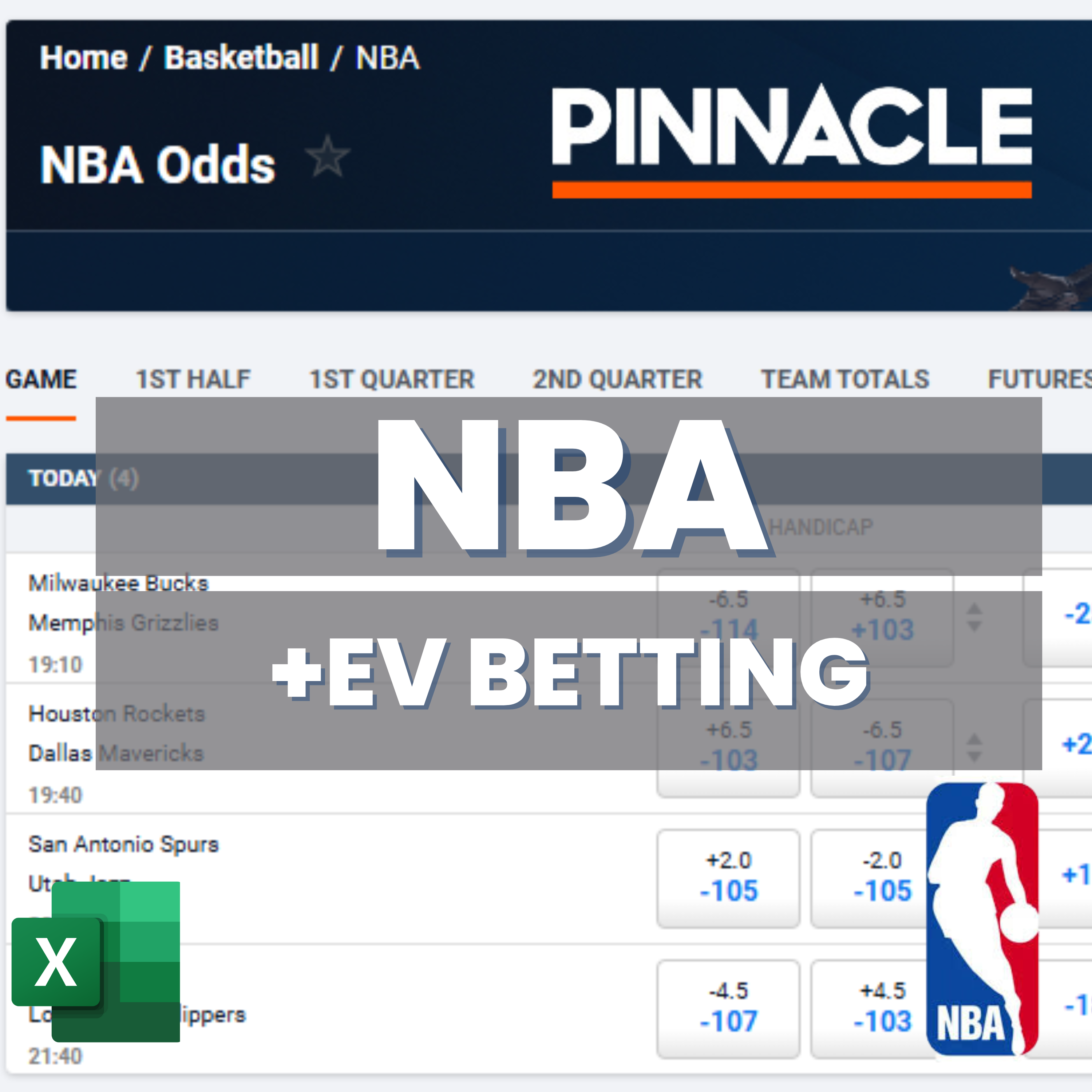 NBA Basketball - Top Down - Expected Value Betting Model | Excel