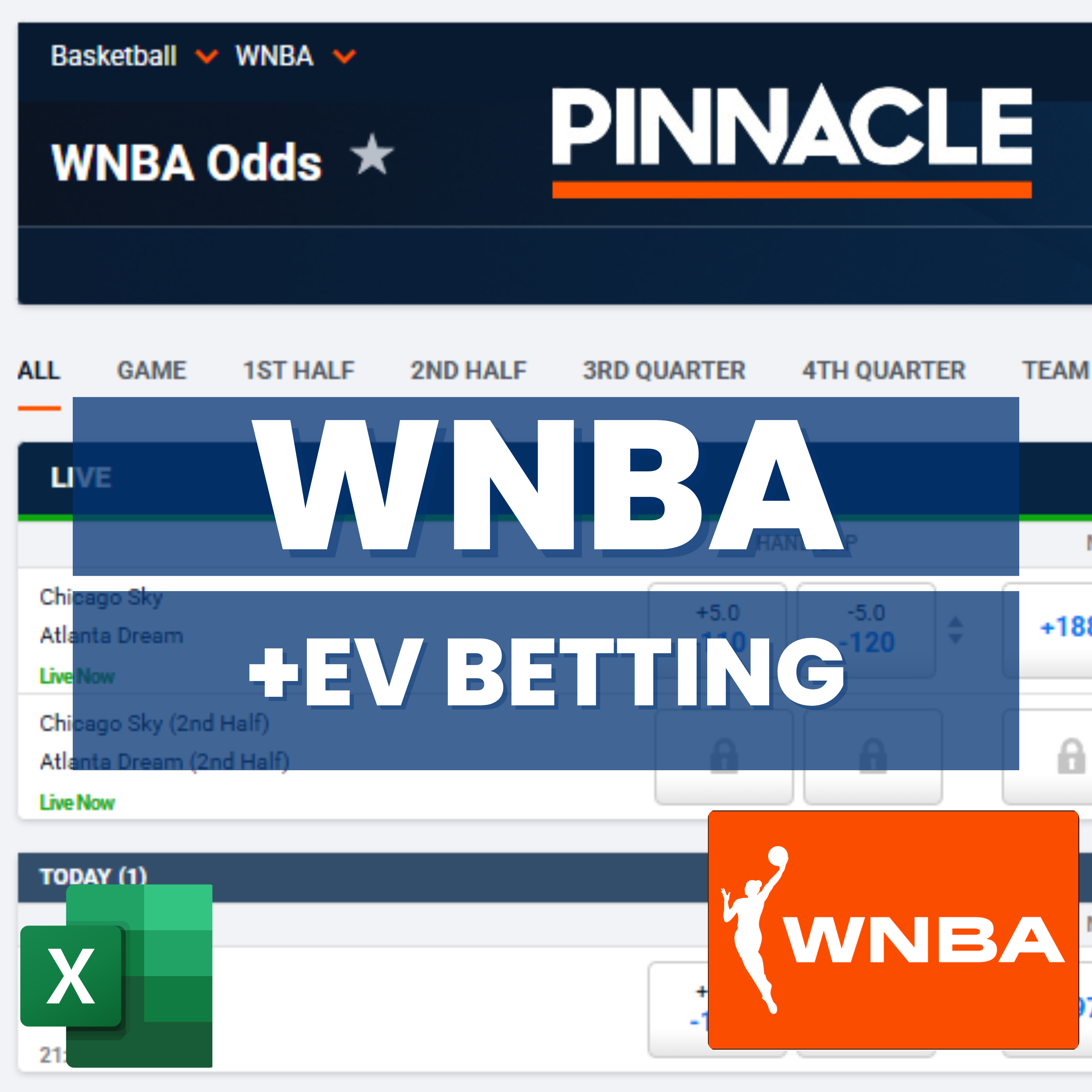 WNBA Baseball - Pinnacle - Expected Value Betting Model | Excel
