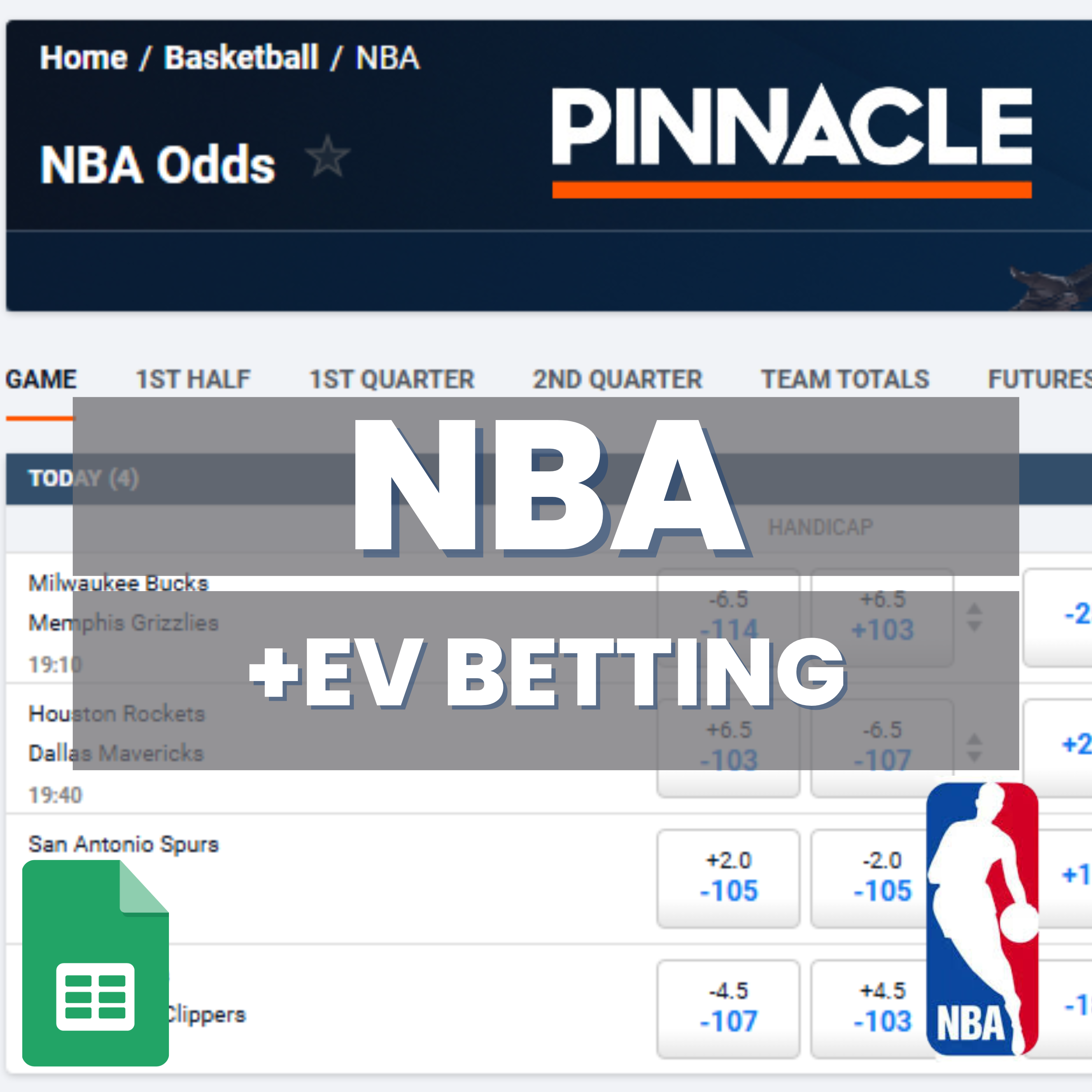 NBA Basketball - Top Down - Expected Value Betting Model | Sheets