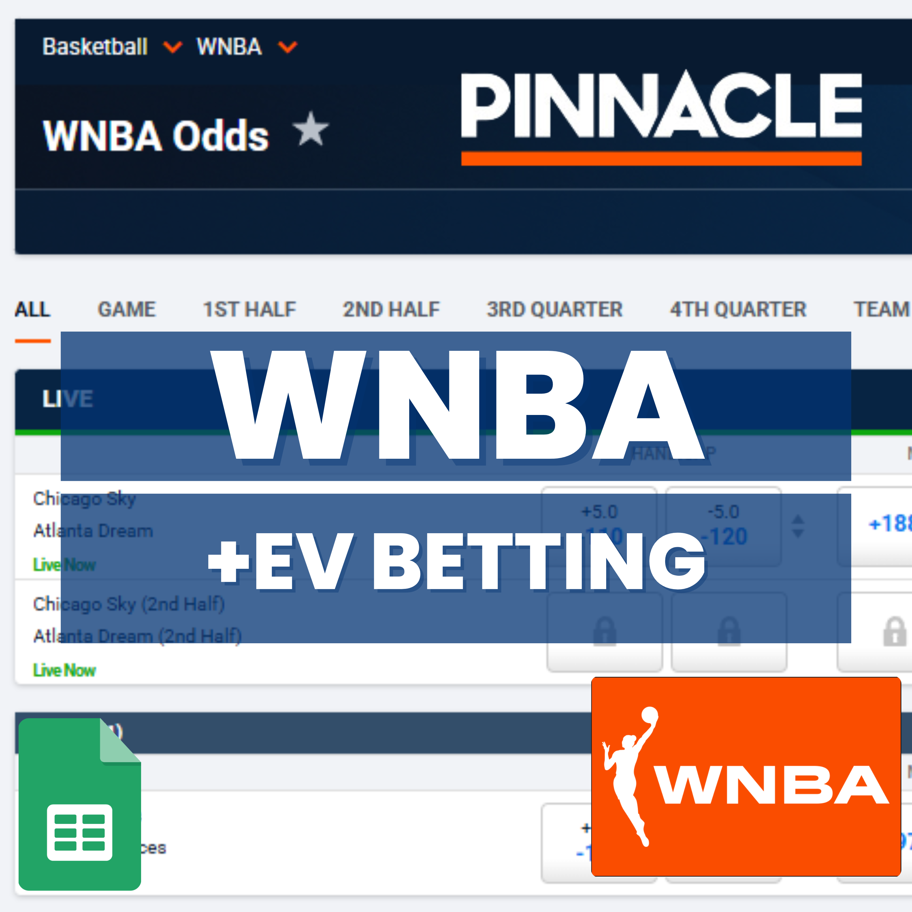 WNBA Baseball - Pinnacle - Expected Value Betting Model | Sheets