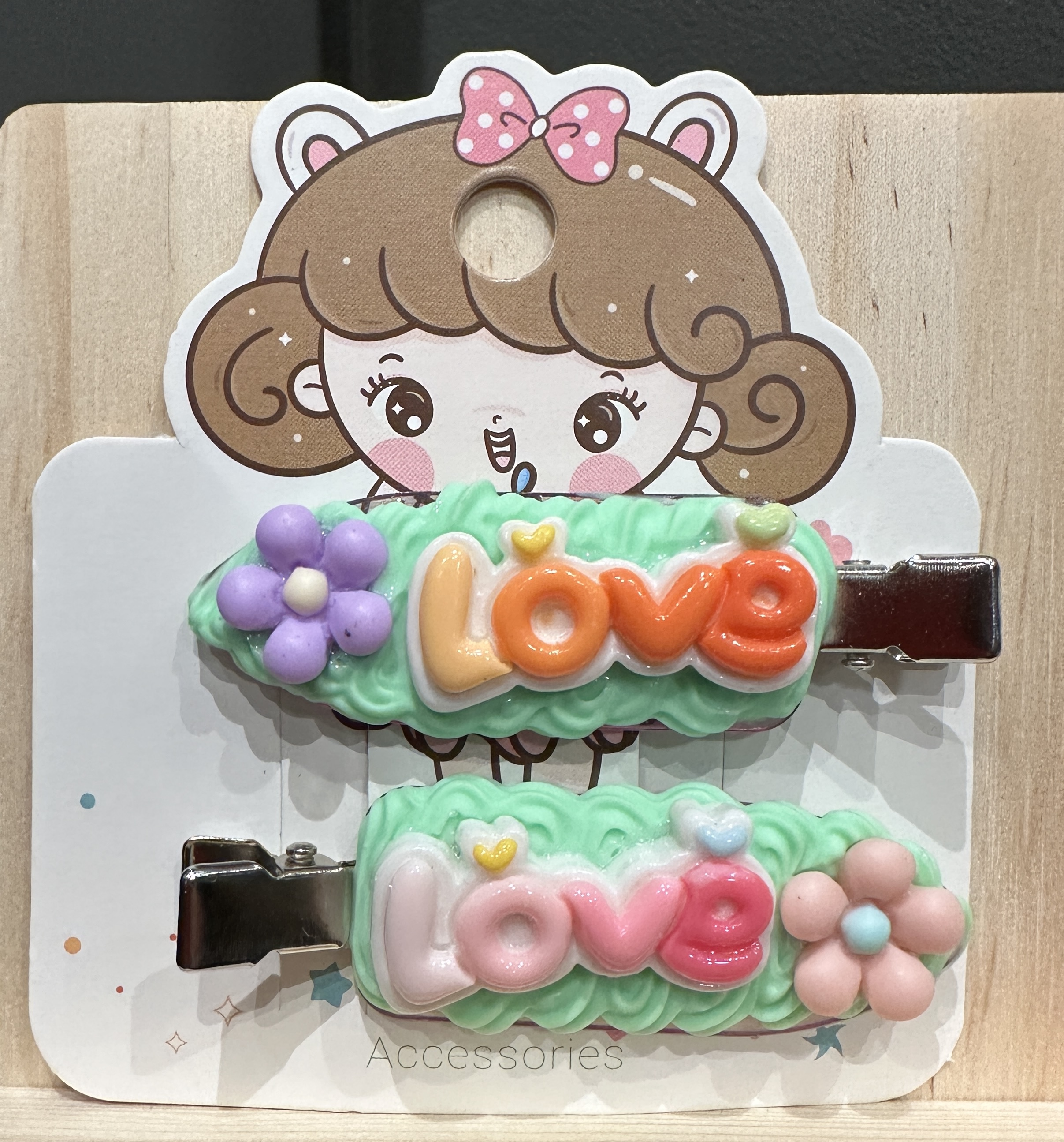 Colorful Love Hair Clips
