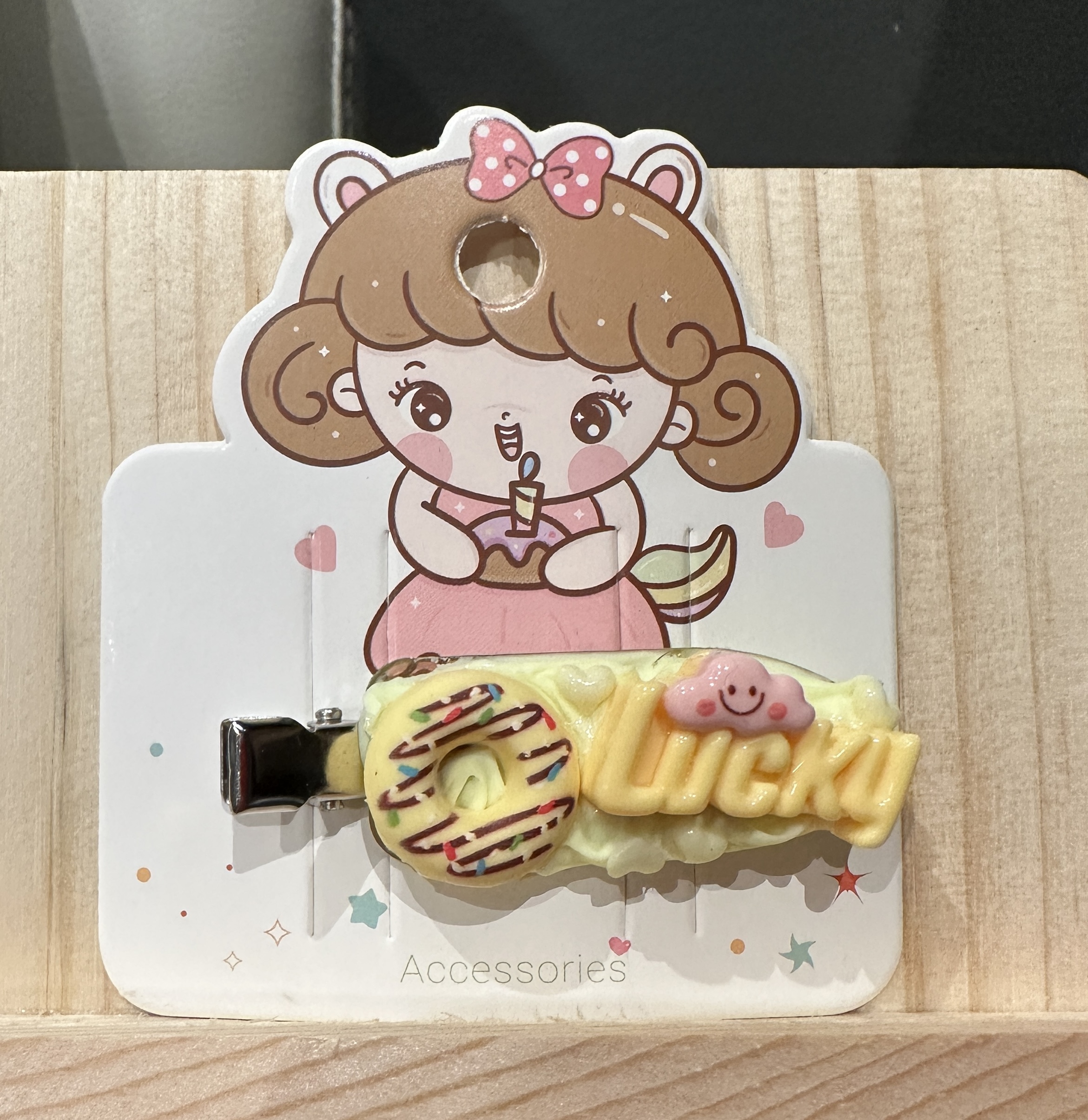 Lucky Donut Hair Clip