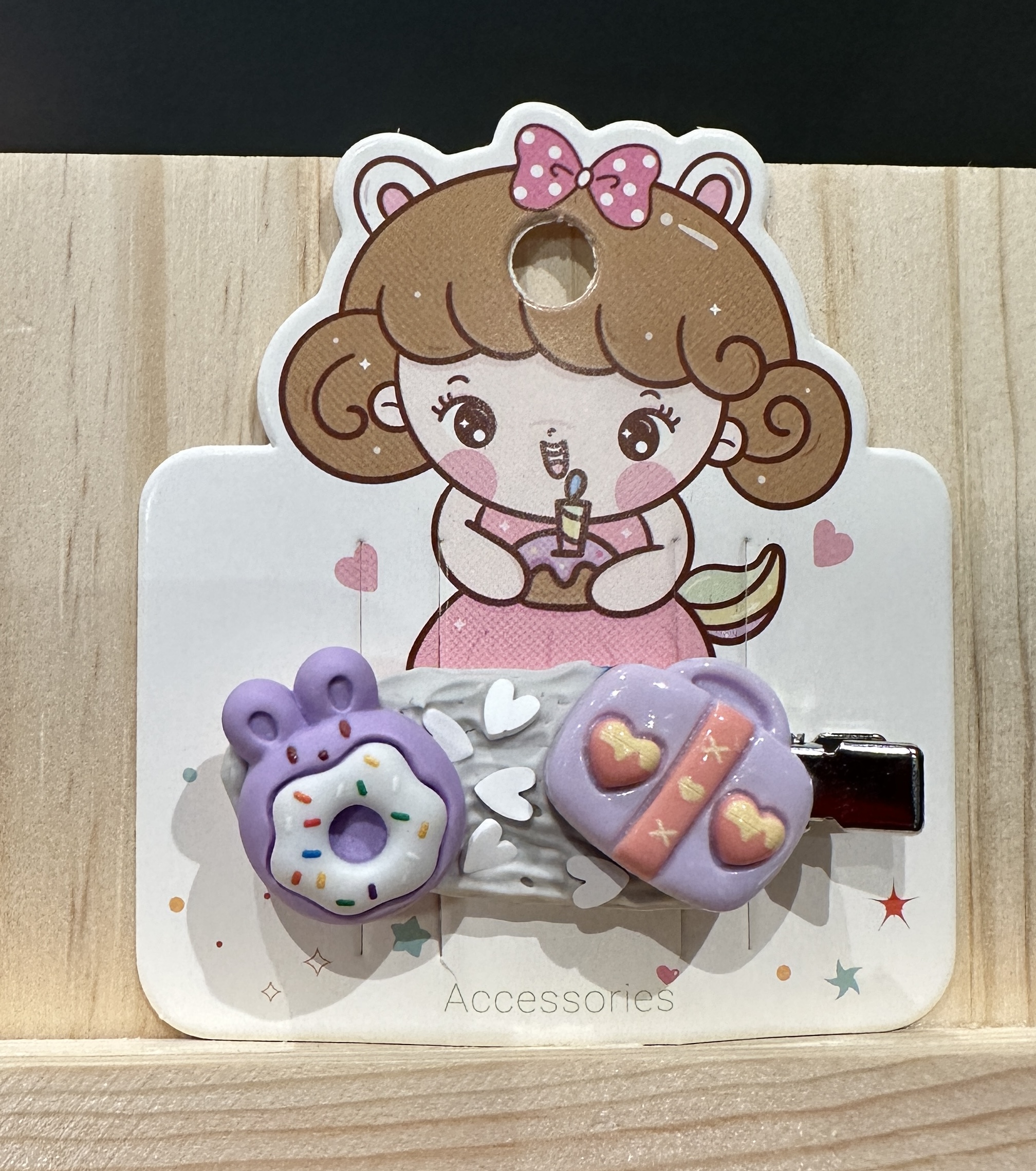 Cute Donut and Gift Hair Clip
