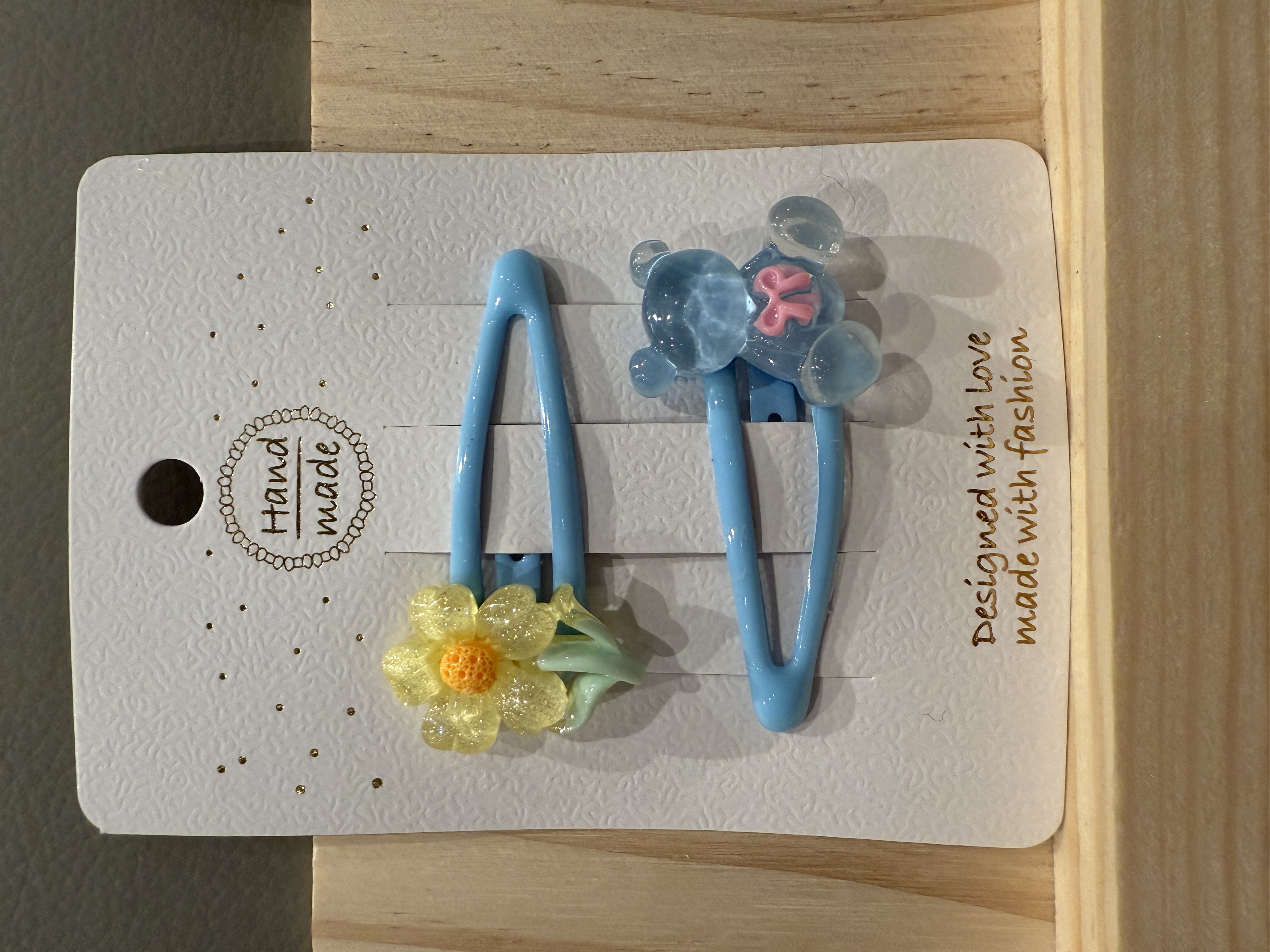 Blue Bear Hair Clips
