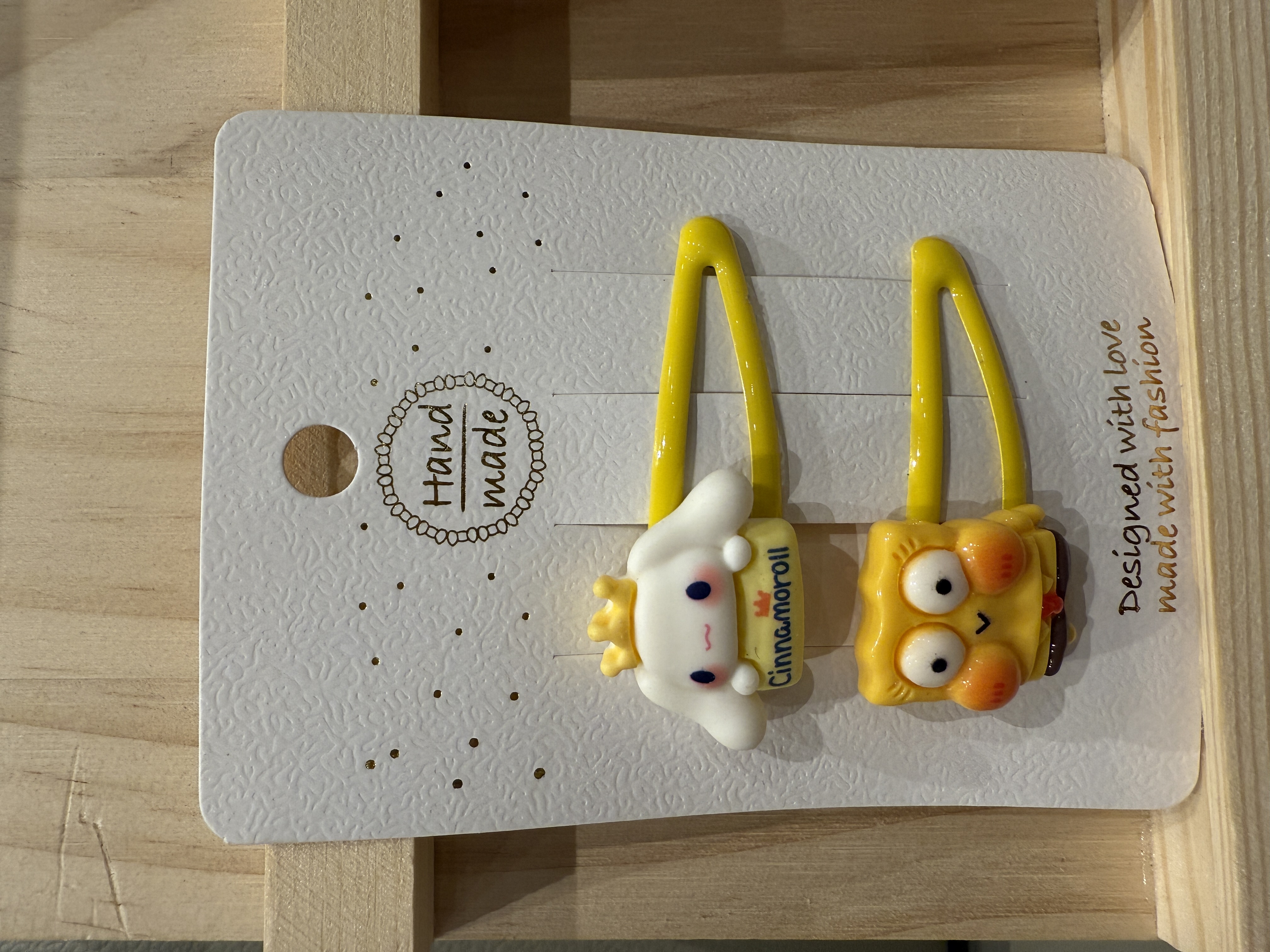 Yellow Sponge Bob Hair Clips