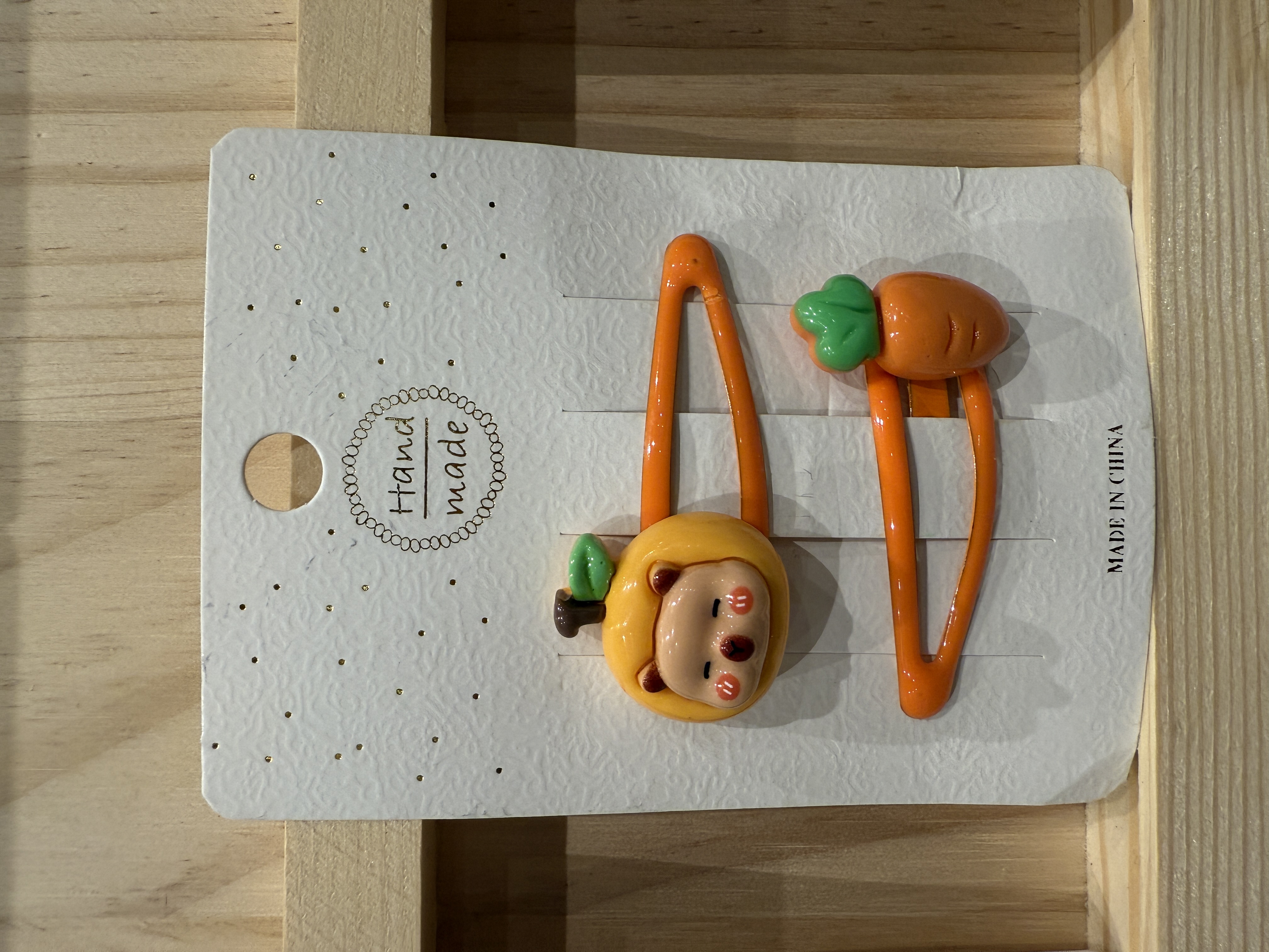 Orange Carrot Hair Clips