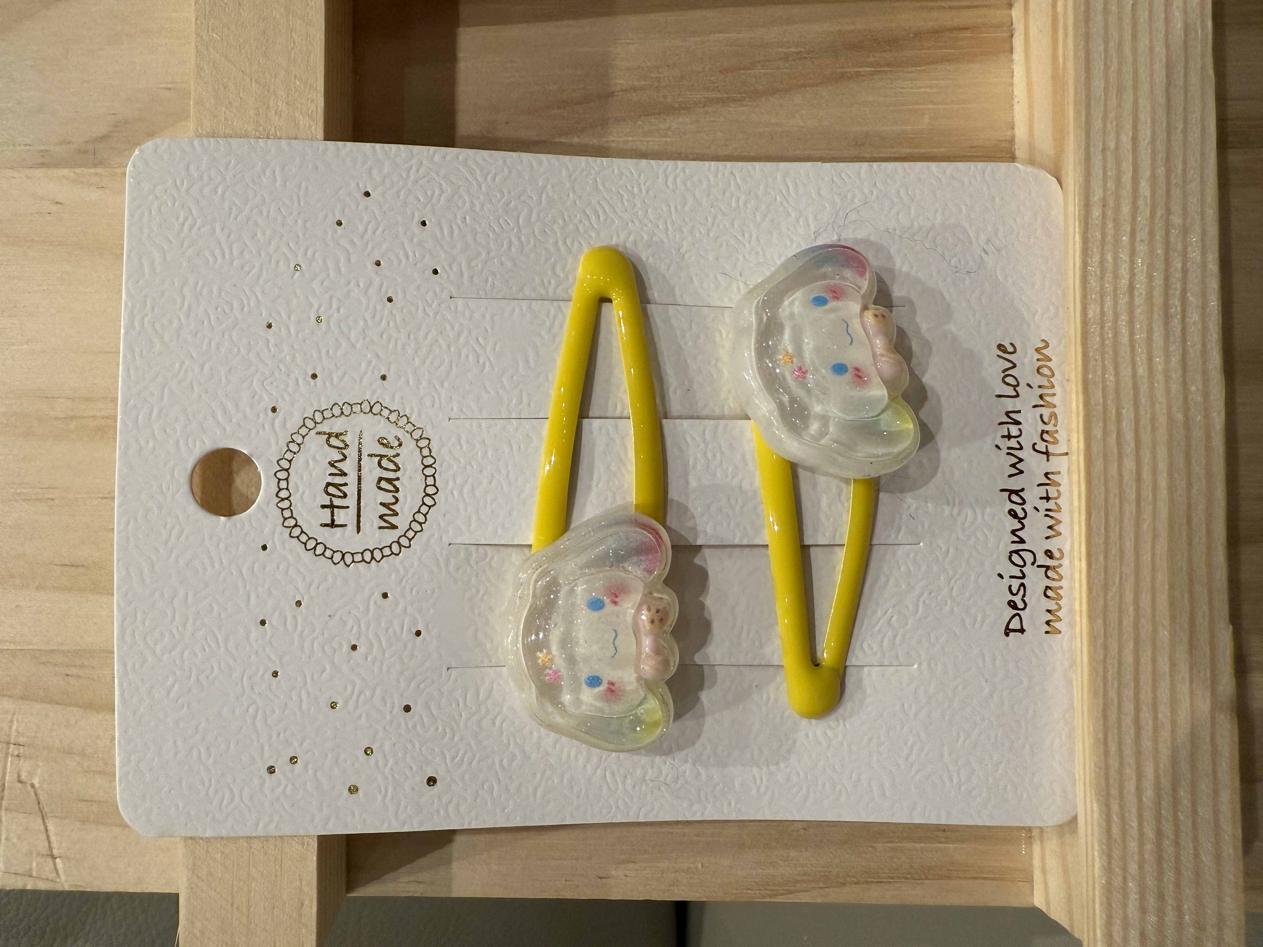 Yellow Cinnamon Roll Hair Clips