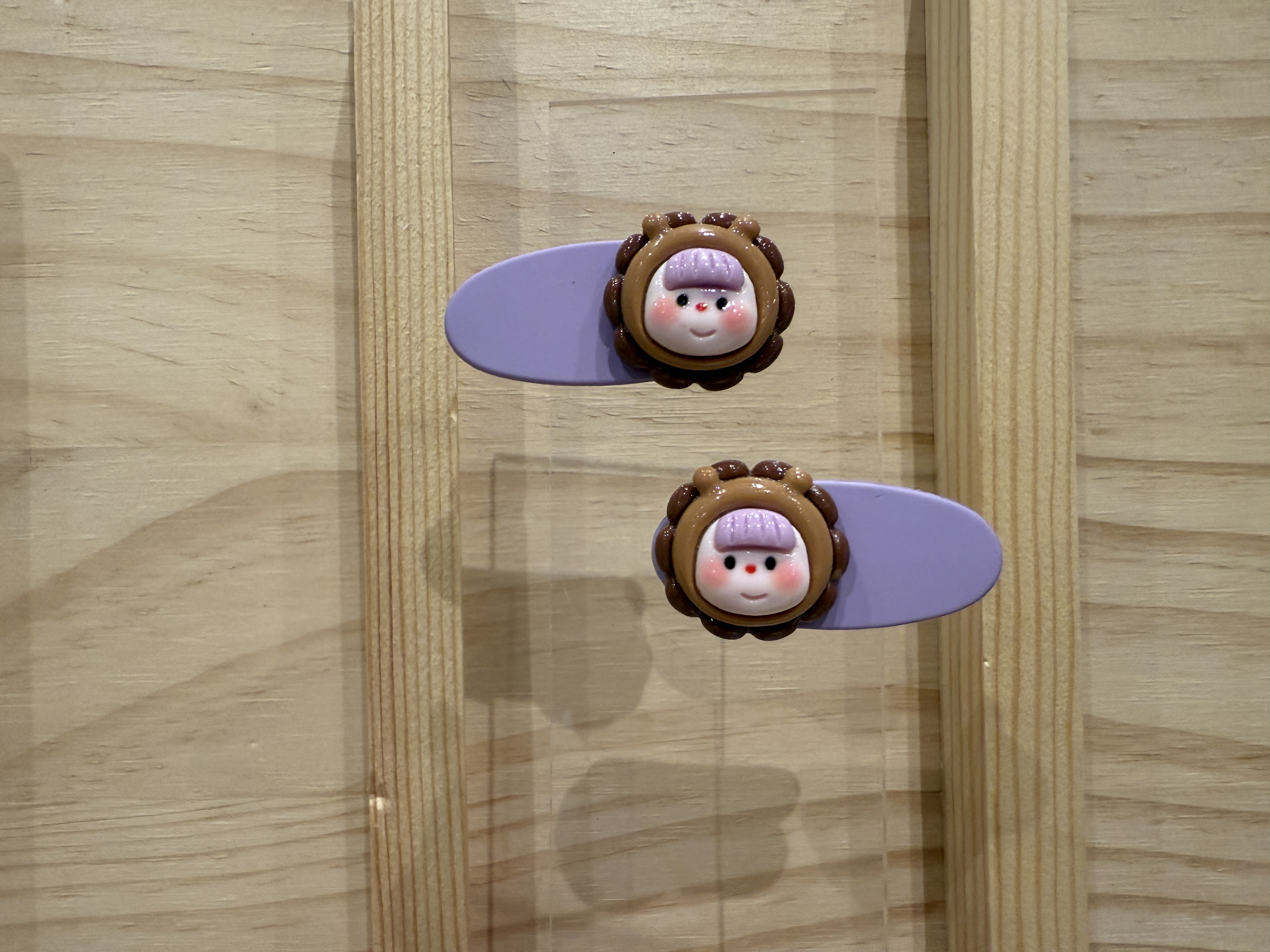 Purple Cartoon Hair Clips