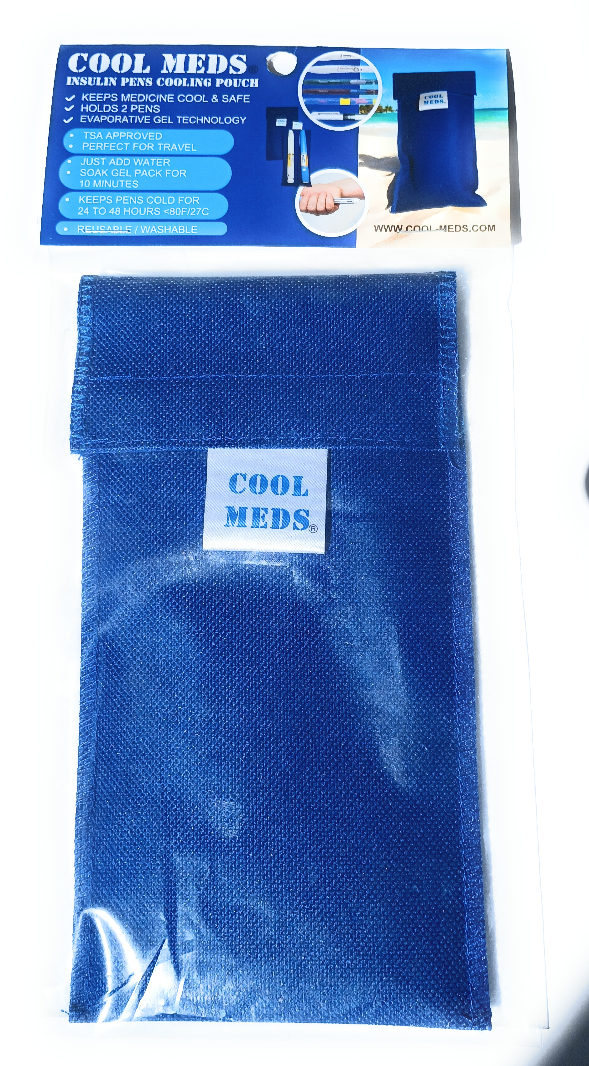 COOL MEDS Insulin Cooling Packs for Retail Stores - 12 units w/hang display