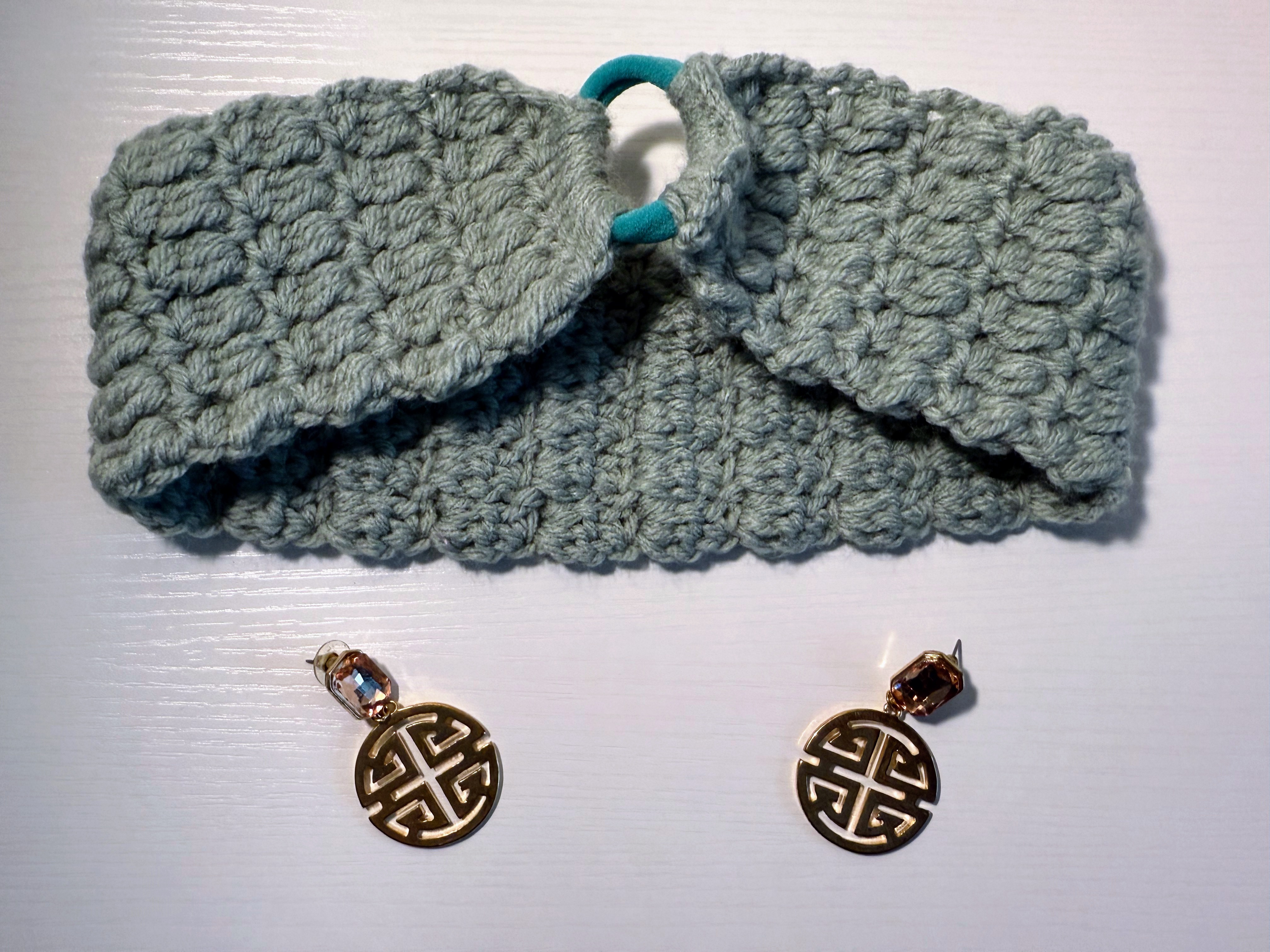 Teal Crochet Headband