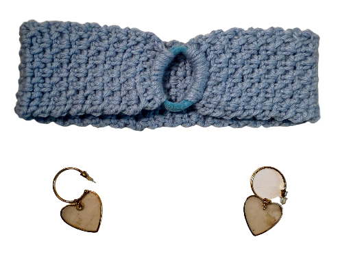 Blue Crochet Headband