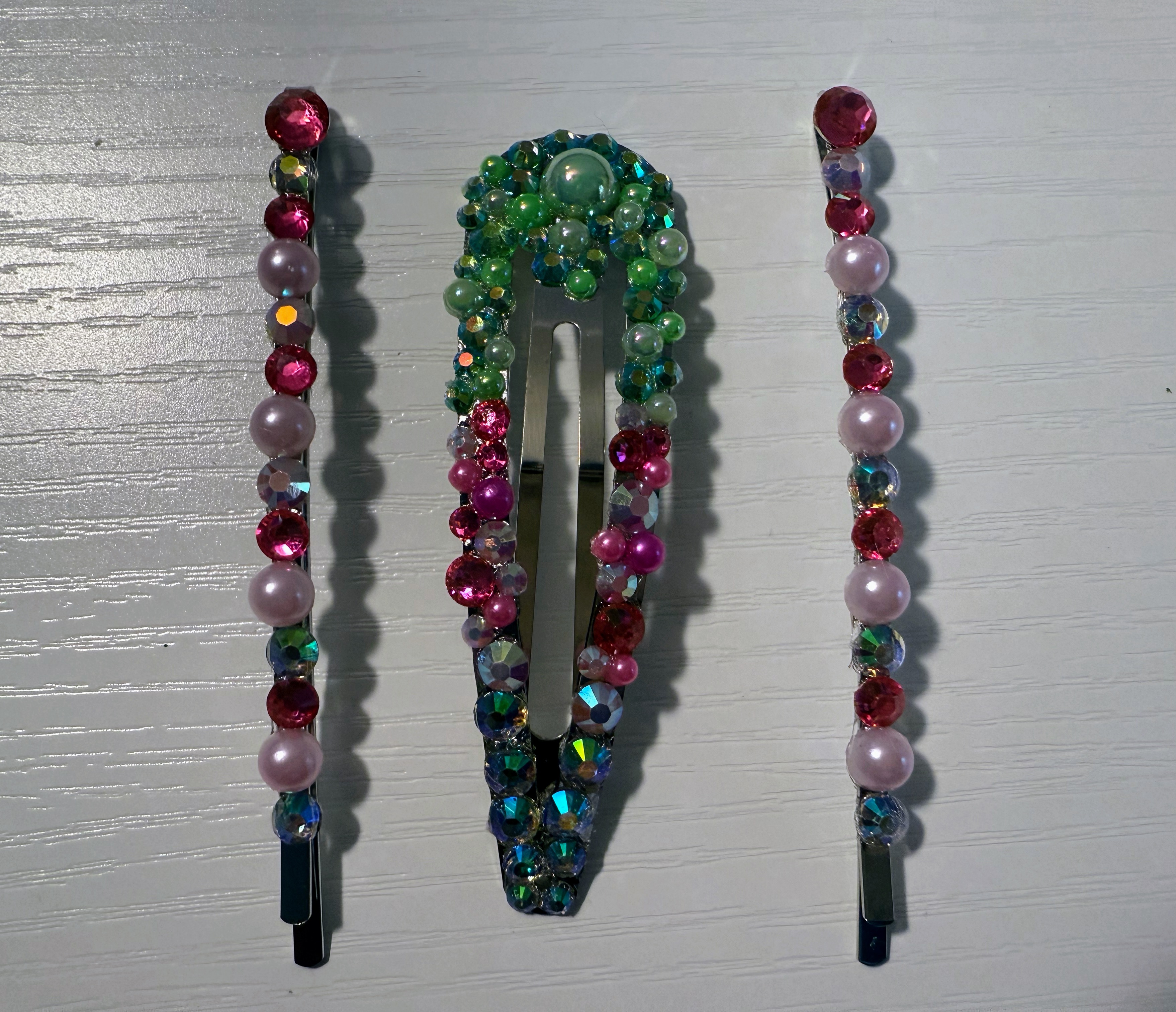 Colorful Crystal Hair Clip Set