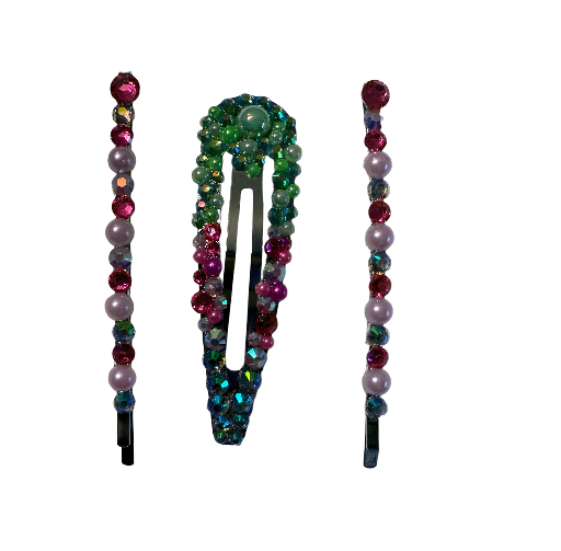 Colorful Crystal Hair Clip Set