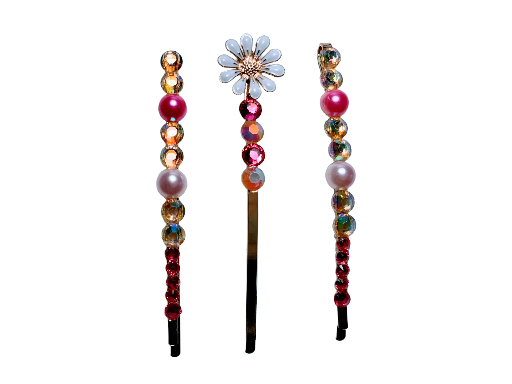 Colorful Beaded Hairpins Set