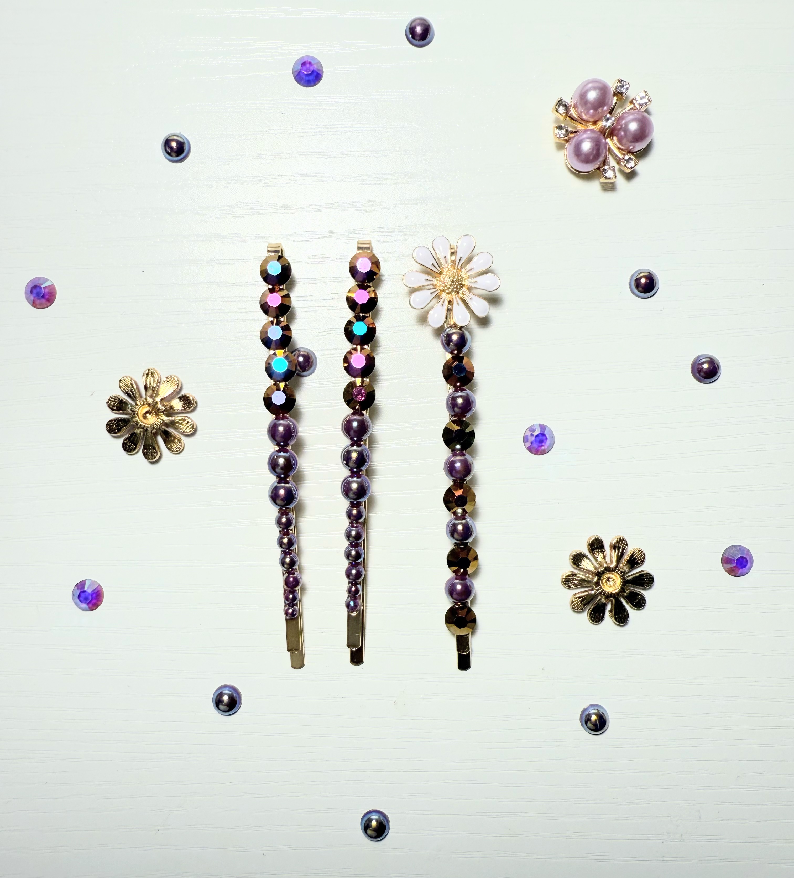 Elegant Beaded Hair Pin Set