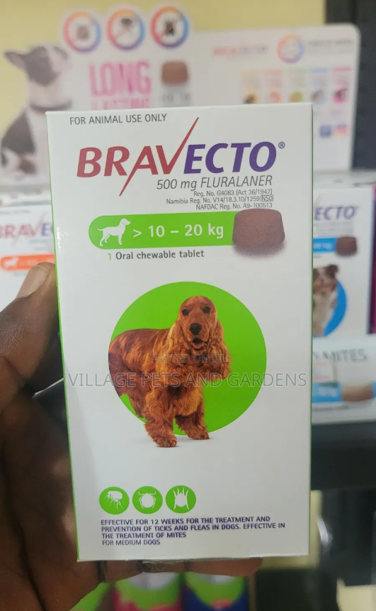 Bravecto Fluralaner Chewable Tablet for Dogs Weighing 10 - 20 Kg.