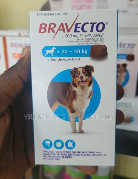 Bravecto Fluralaner Chewable Tablet for Dogs Weighing 20 - 40 Kg.Bravecto Fluralaner Chewable Tablet for Dogs Weighing 20 - 40 Kg.