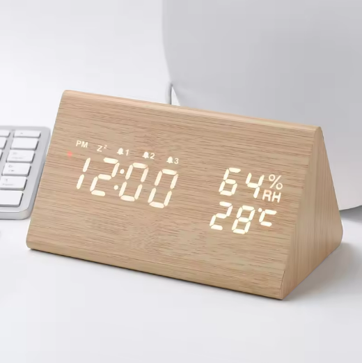 Wooden Digital Alarm Clock