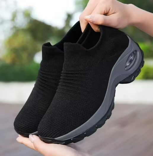 Breathable Black Sneakers