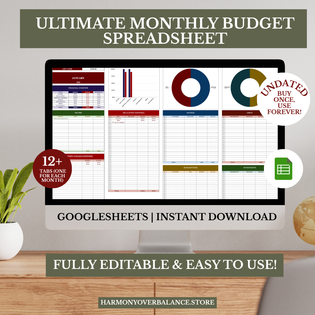 Ultimate AUTOMATED Monthly Budget Spreadsheet (Google Sheets)