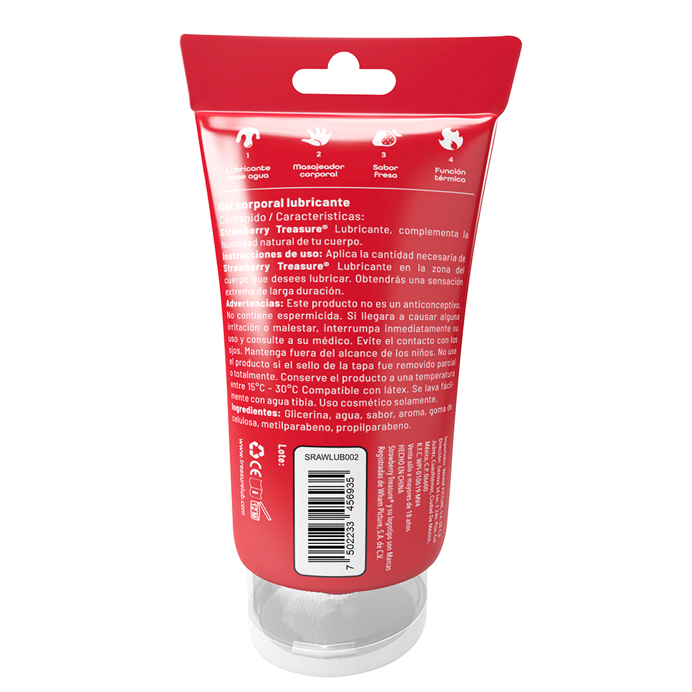 LUBRICANTE 4 EN 1 STRAWBERRY BY TREASURE