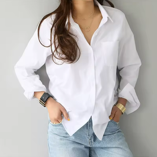 Women's White Button-Up Shirt