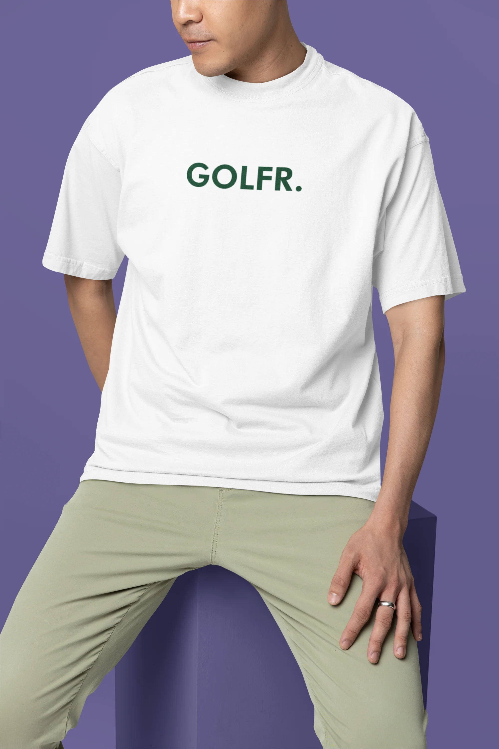 Oversized Graphic Car Print Light Green, White T-Shirt