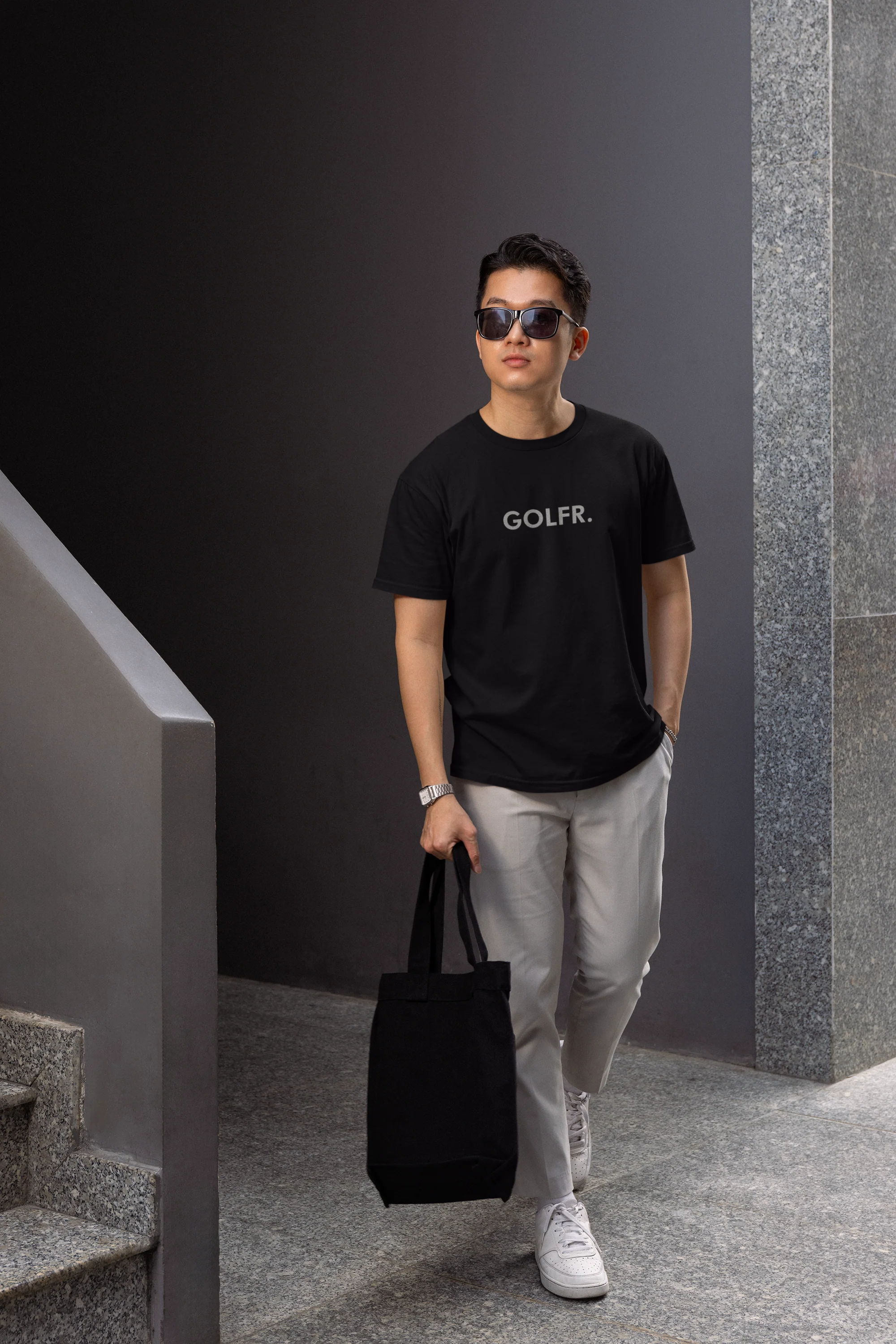 GOLFR Black T-Shirt