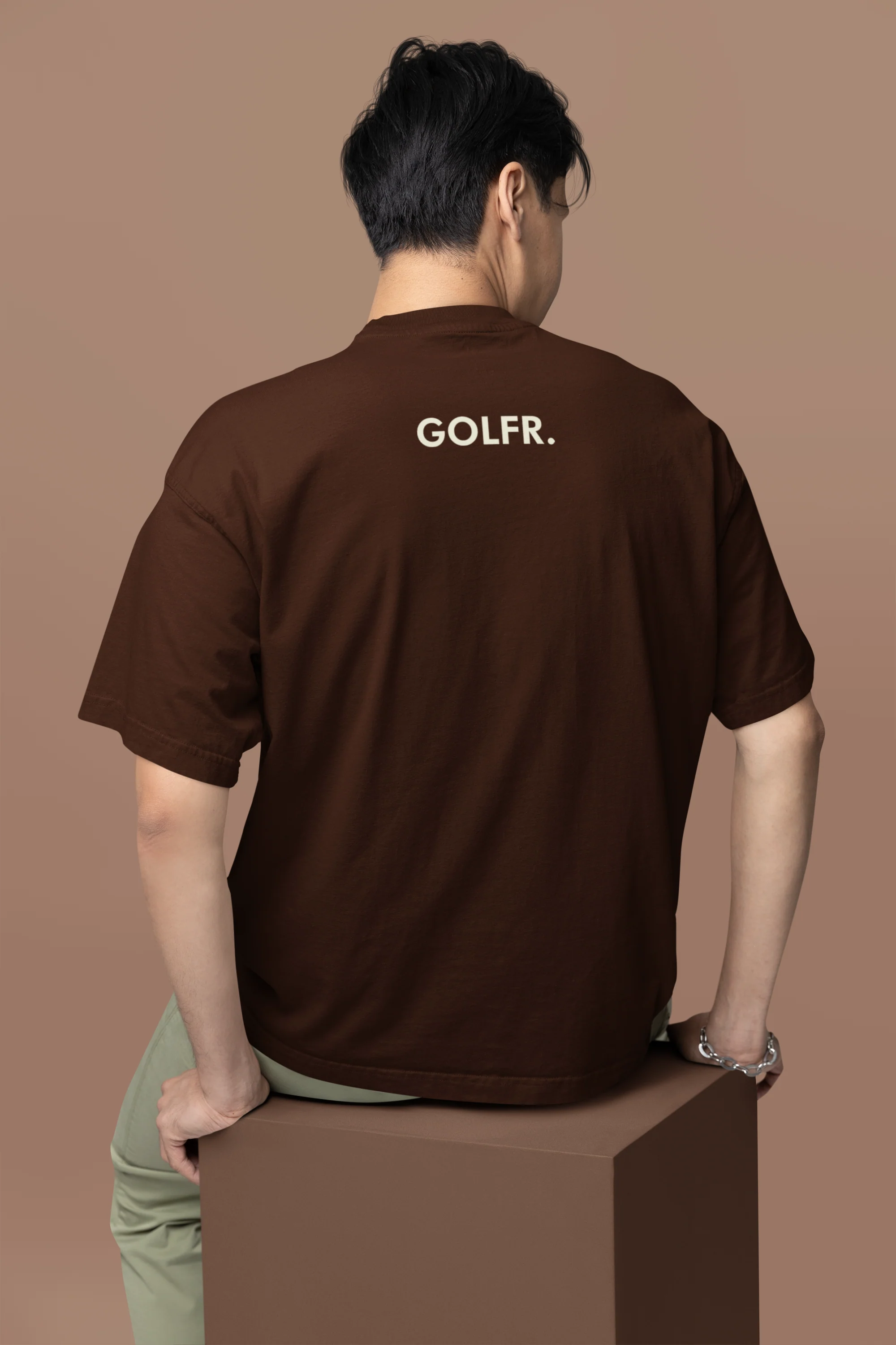 Oversized Graphic Street Art Brown T-Shirt