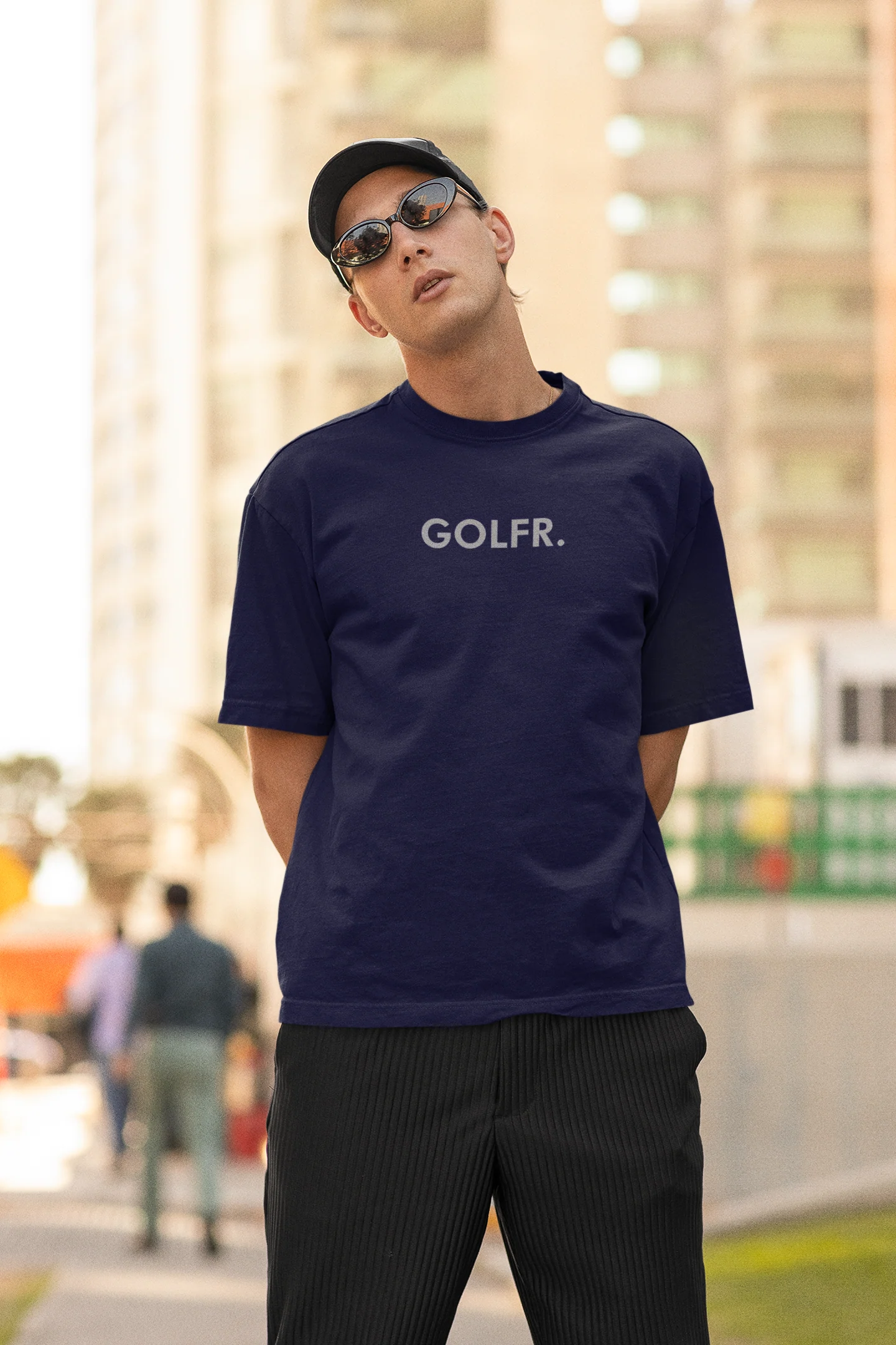 Oversized Genuine Street Culture Navy Blue T-Shirt