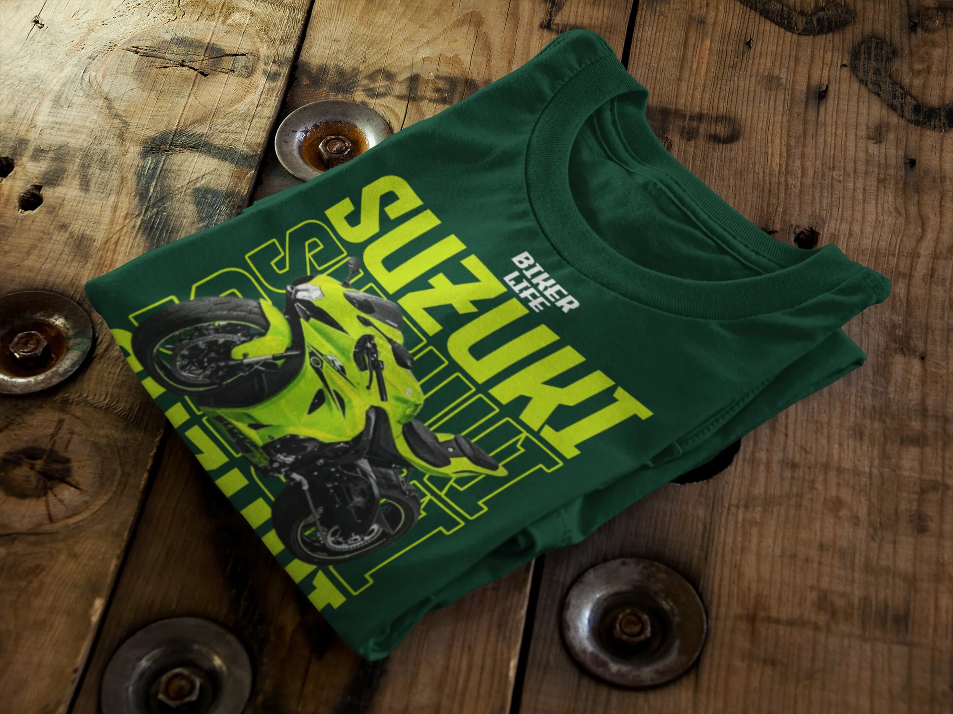 Suzuki Motorcycle Graphic Deep Green T-shirt
