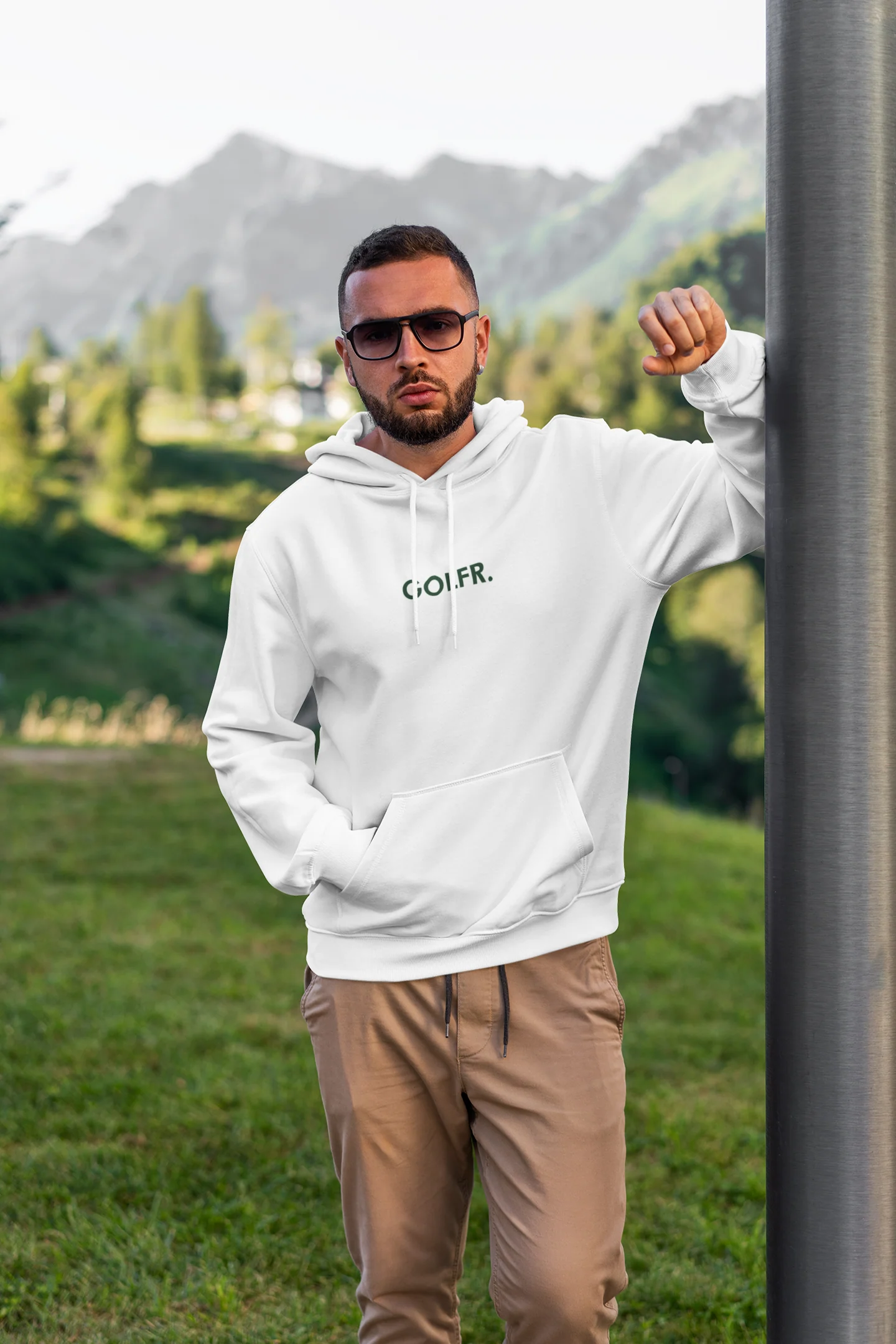 GOLFR. White Hoodie