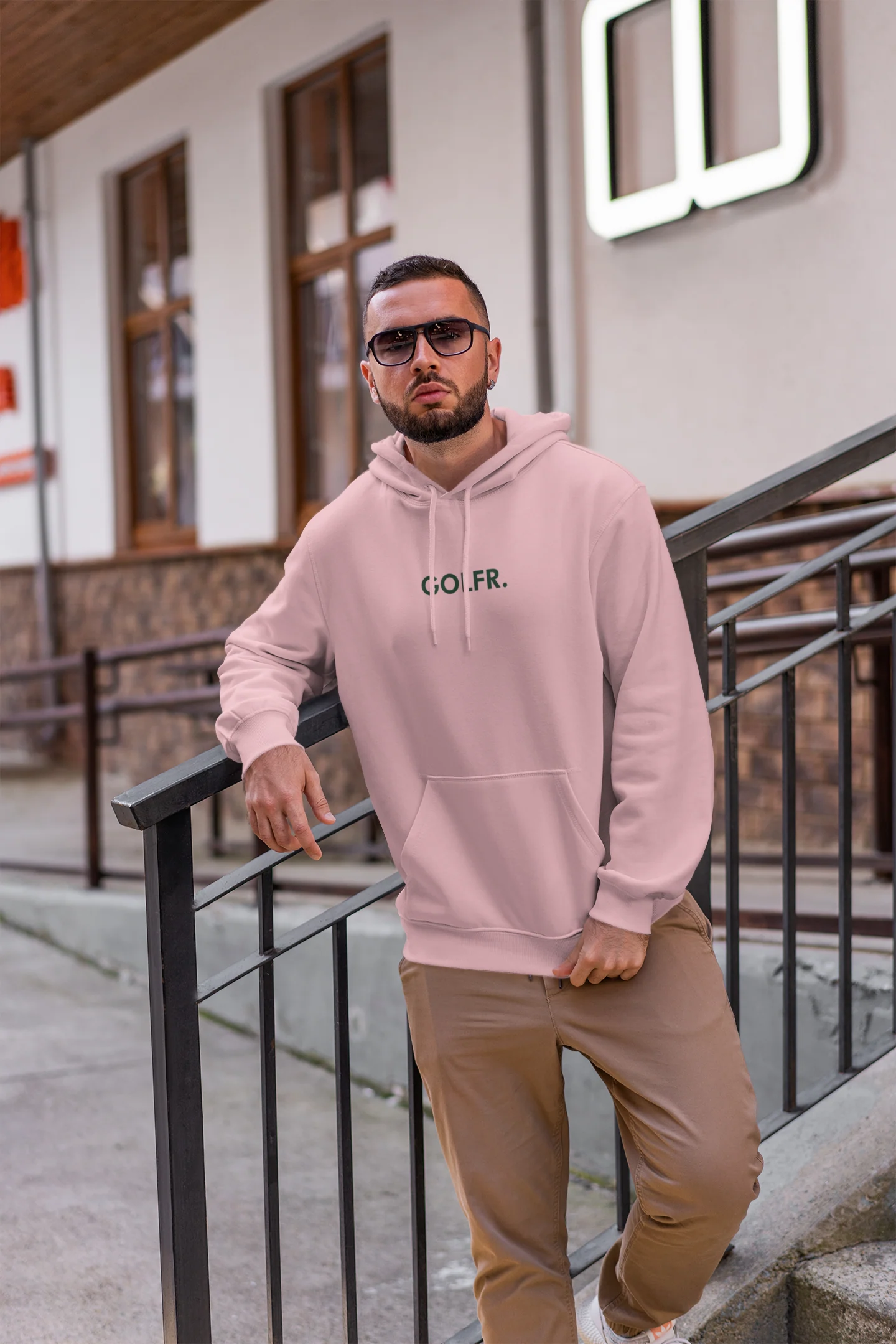 GOLFR. Light Pink Hoodie