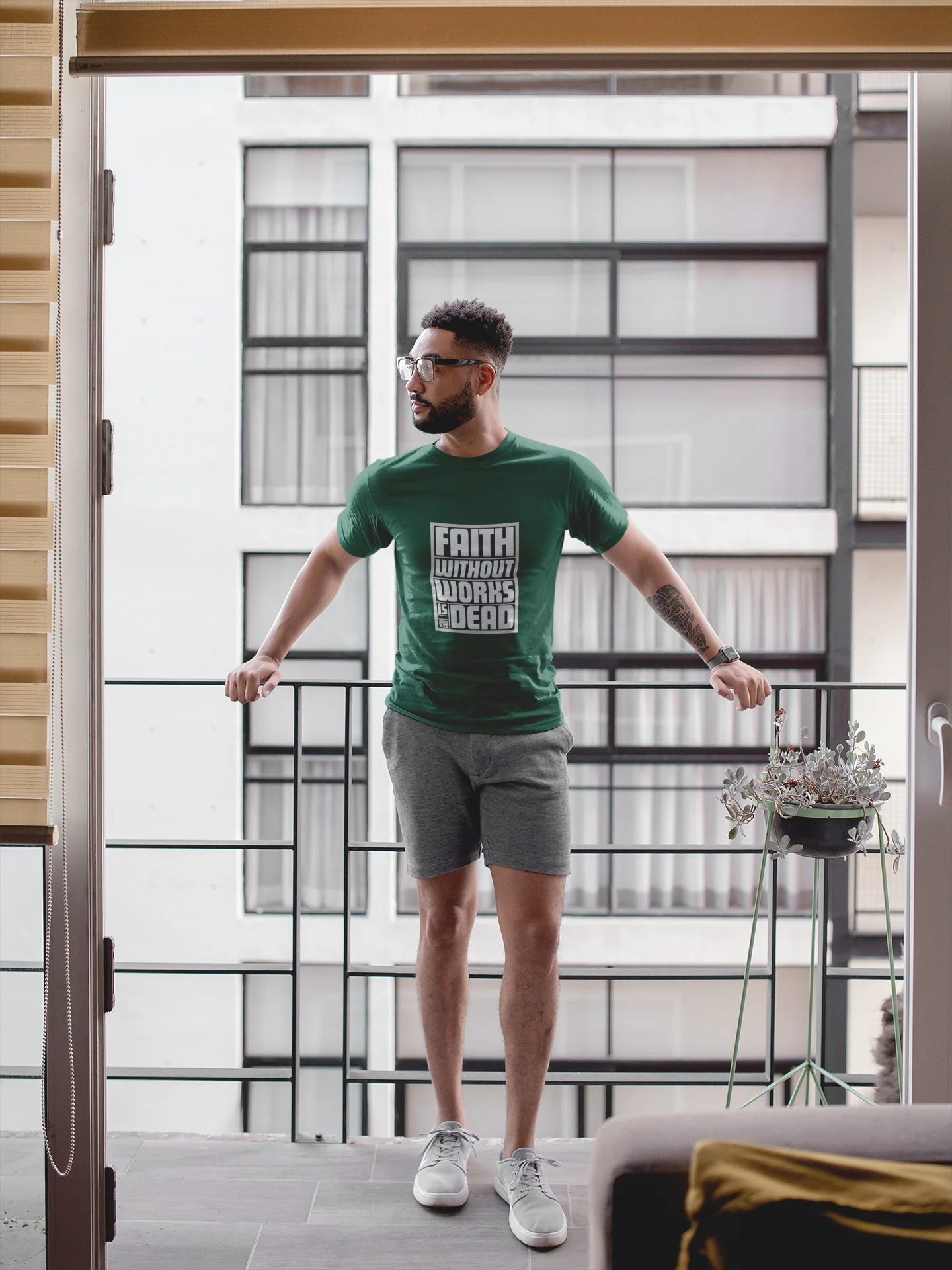 Faith Statement Graphic Deep Green T-Shirt