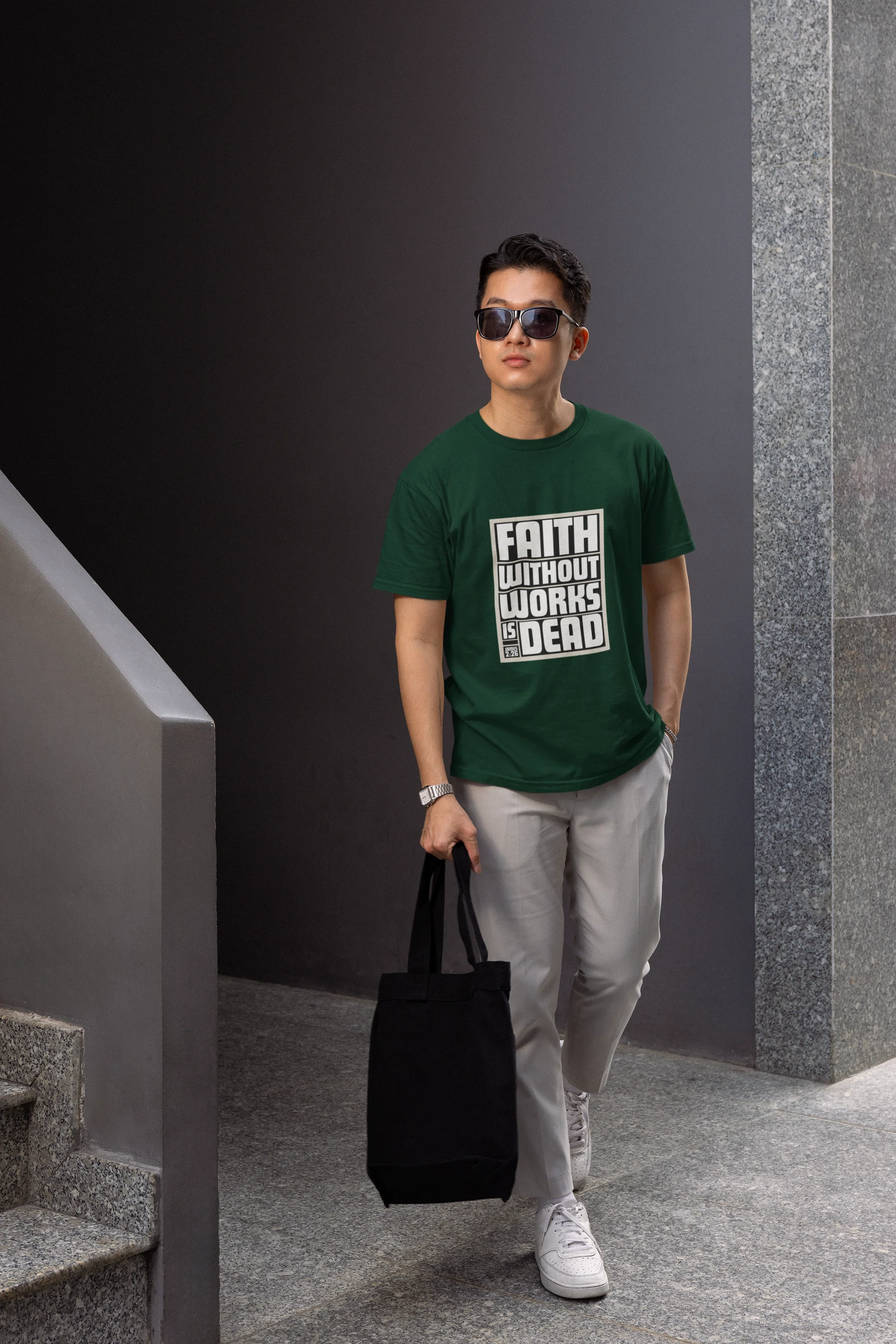 Faith Statement Graphic Deep Green T-Shirt
