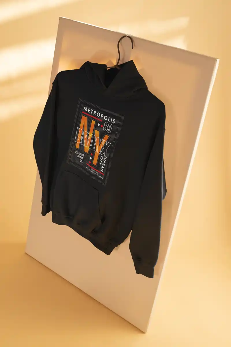 Black NY Bronx Hoodie for men