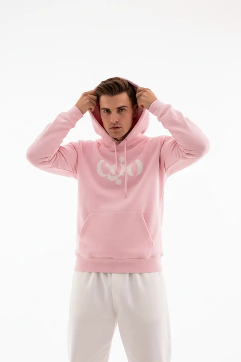 Pink Graphic Hoodie for Men "EGO"