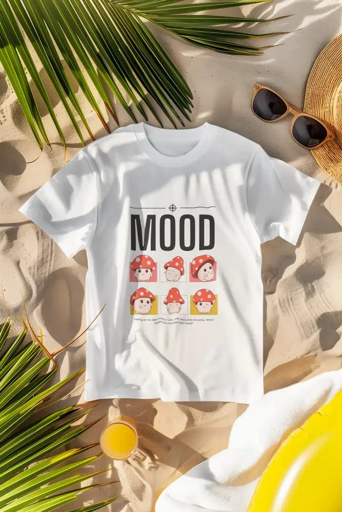White Mood Graphic Mens T-shirt