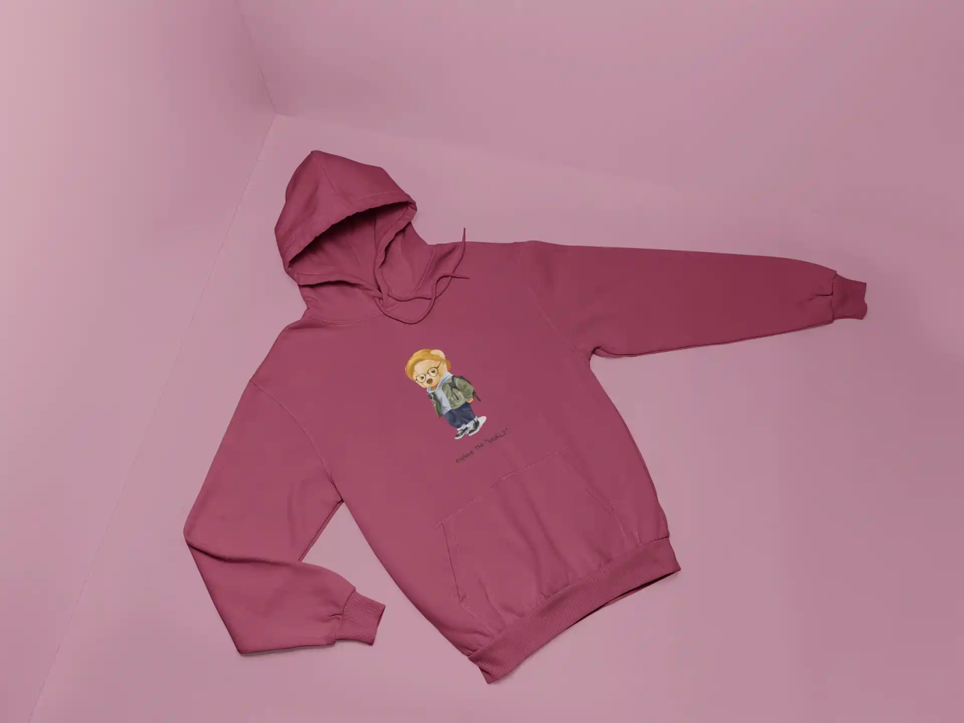 Printed Dusty Rose Hoodie